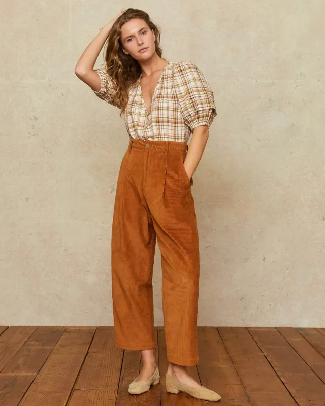 The Allison Pant | Cognac Corduroy sold by Christy Dawn