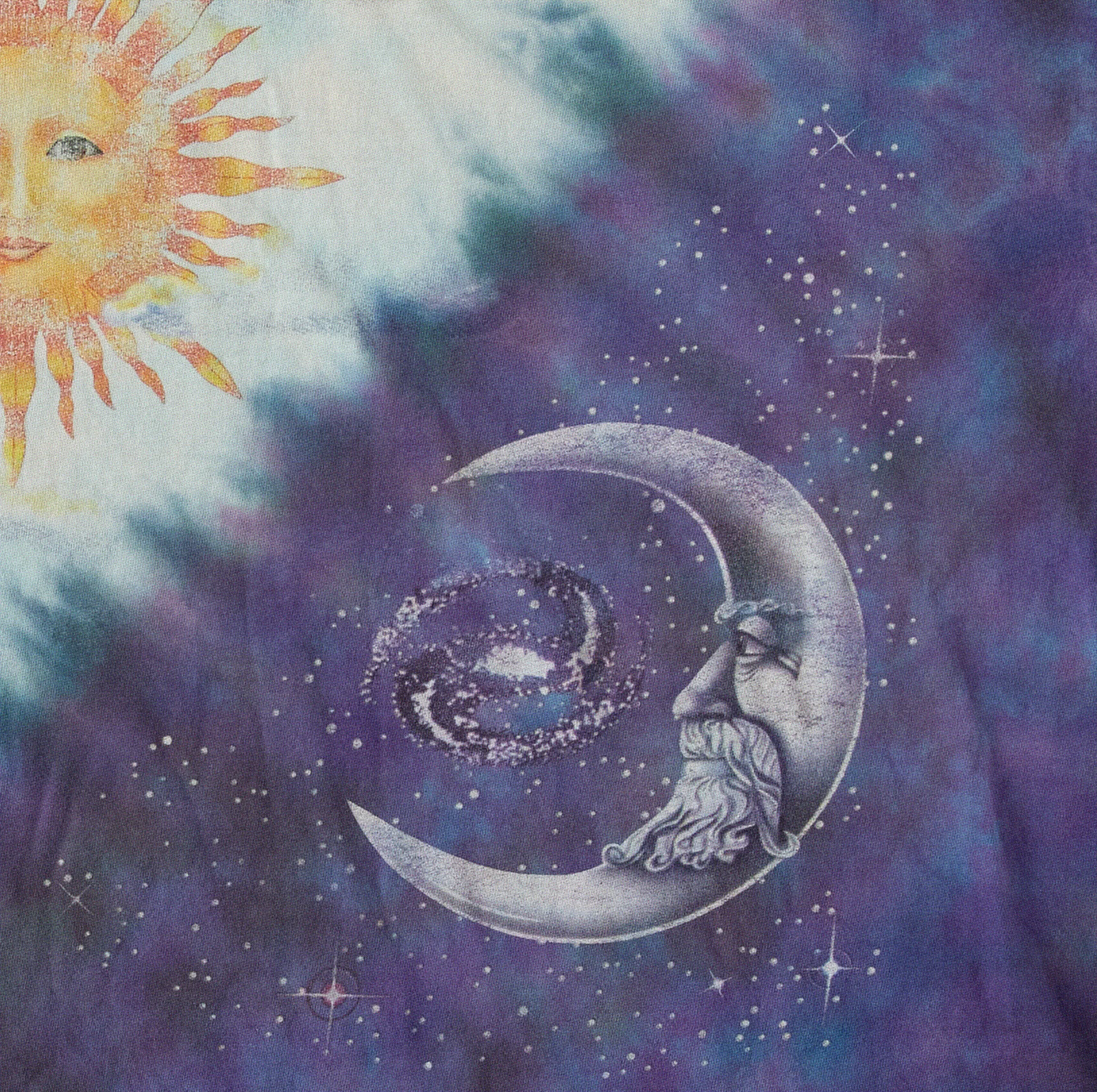 Half Moon Half Sun Long Sleeve Tee | Blue Tie Dye sold by Christy Dawn product image thumbnail 4