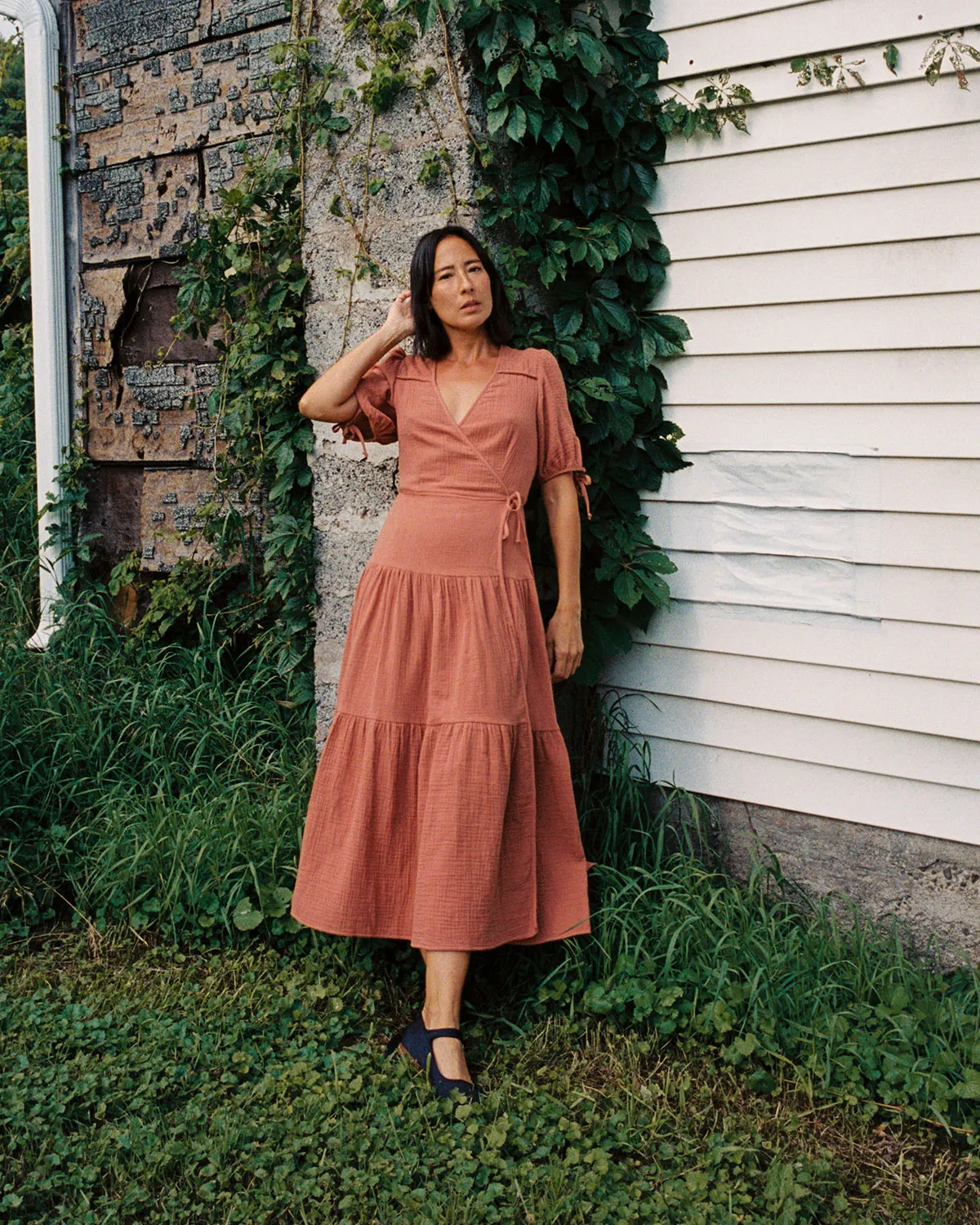 The Augusta Dress | Terracotta Gauze sold by Christy Dawn