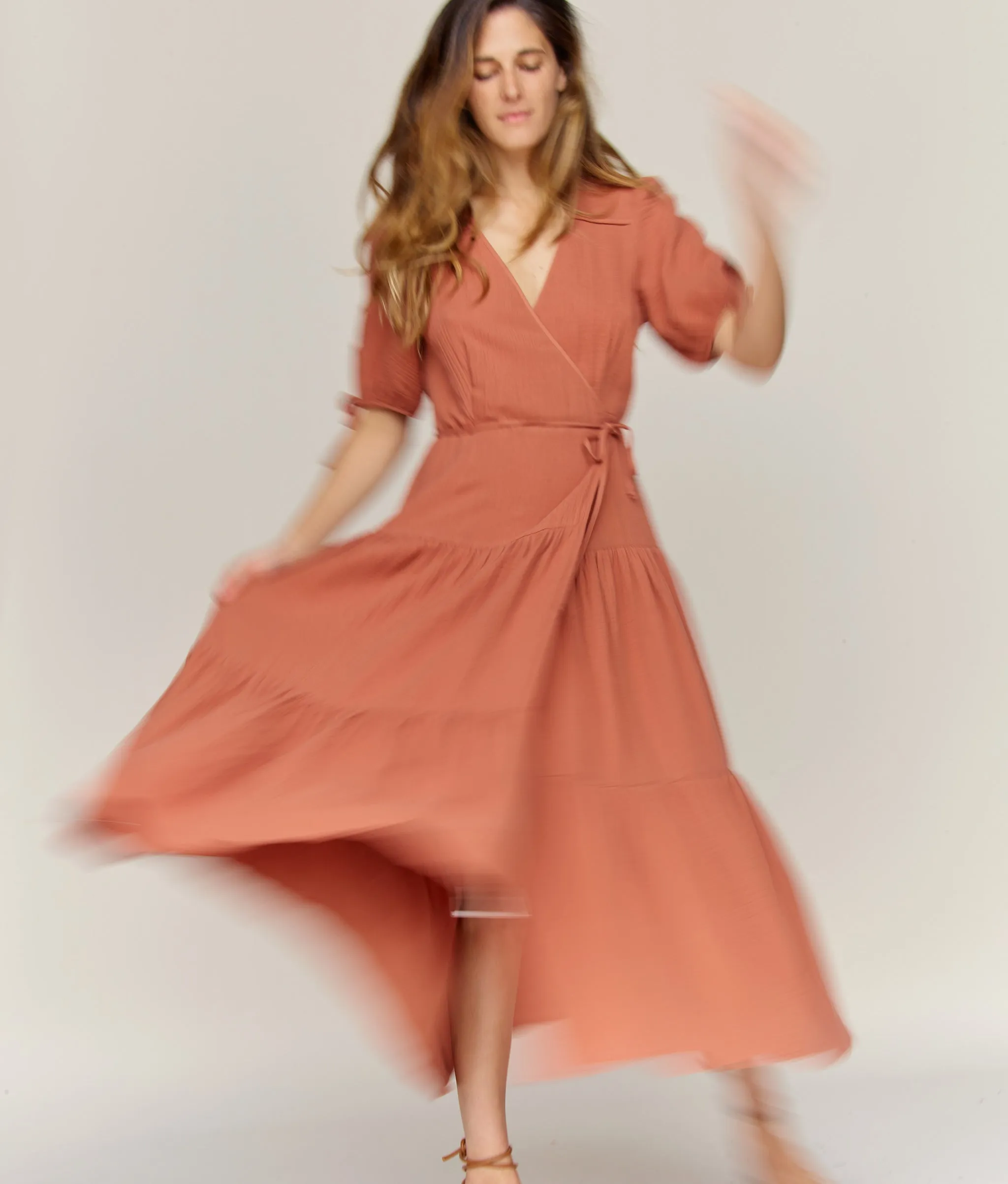 The Augusta Dress | Terracotta Gauze sold by Christy Dawn product image thumbnail 4