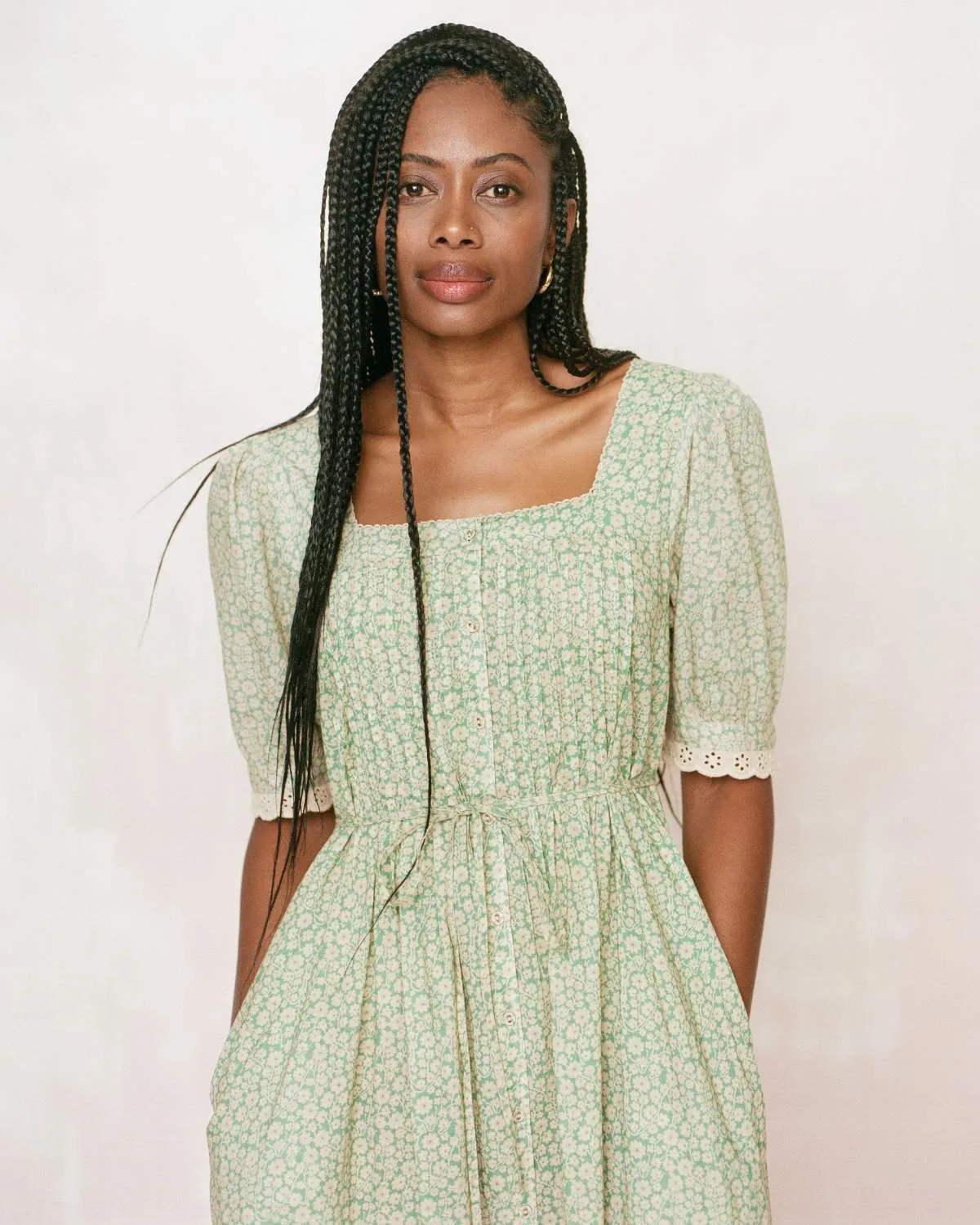 The Rain Dress | Green Climbing Daisy sold by Christy Dawn
