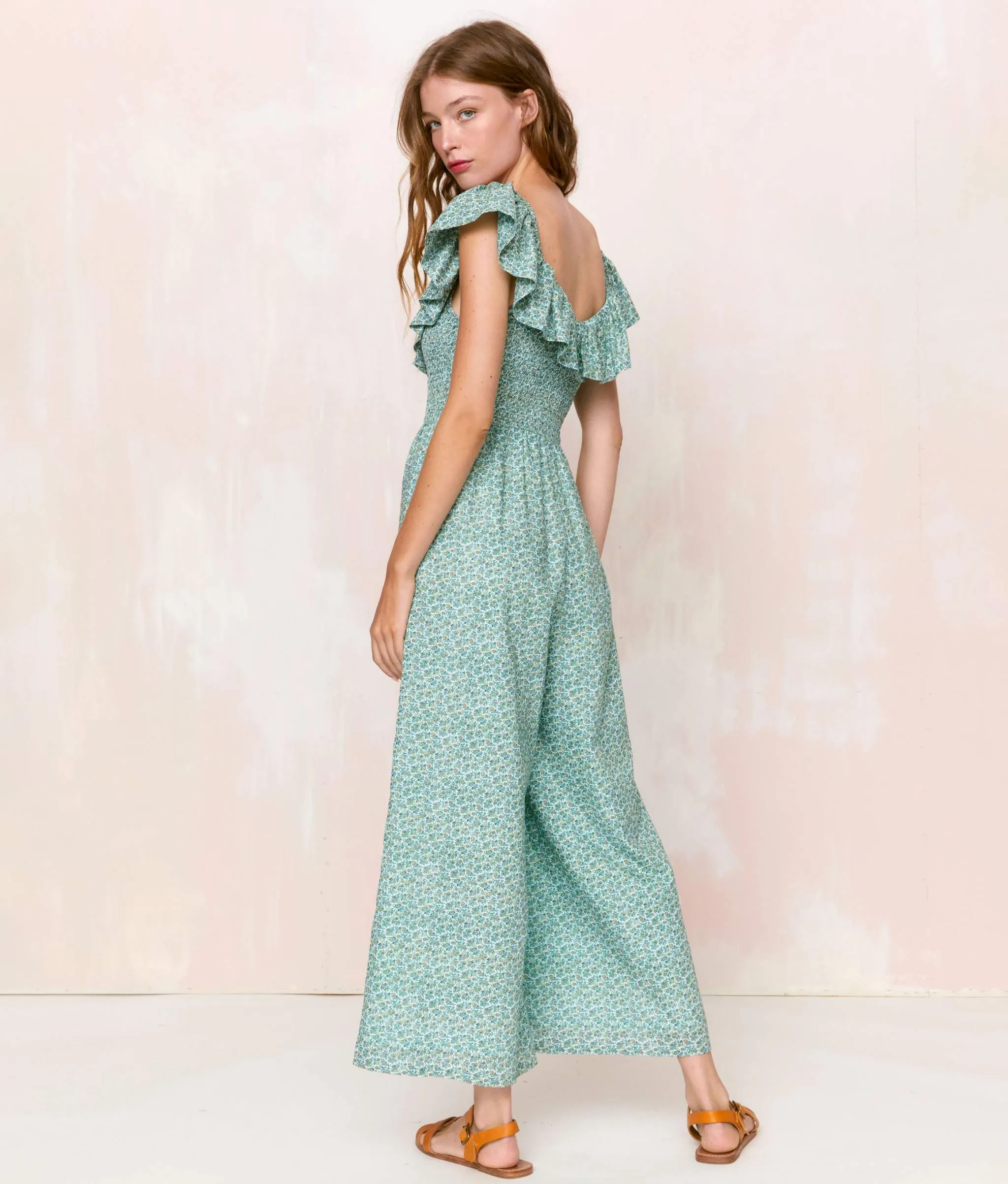 The Kali Jumpsuit | Berry Ditsy Teal sold by Christy Dawn product image thumbnail 2