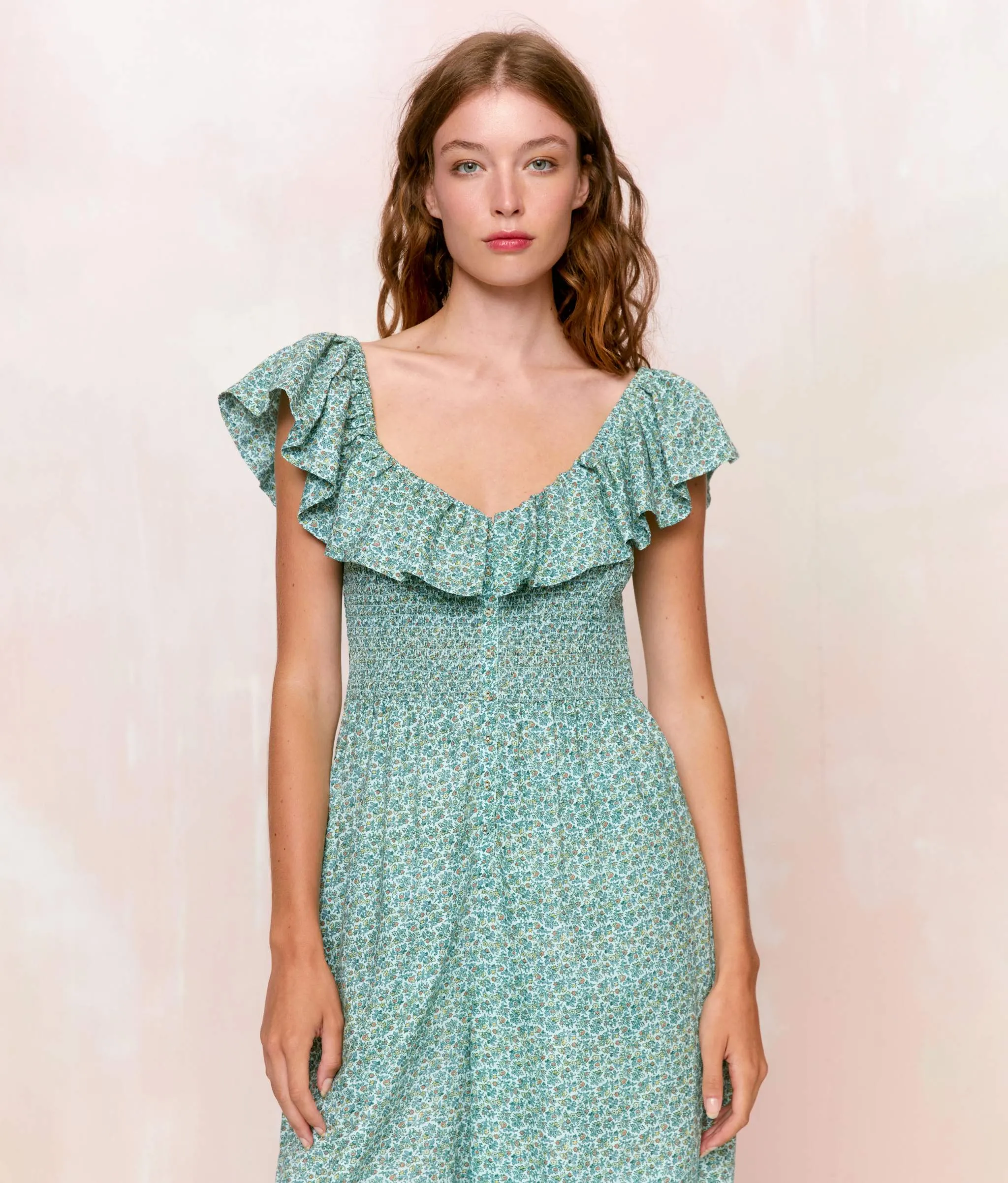 The Kali Jumpsuit | Berry Ditsy Teal sold by Christy Dawn product image thumbnail 4