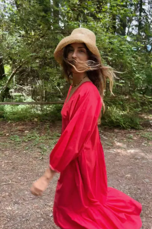 The Antonia Dress | Candy Red sold by Christy Dawn