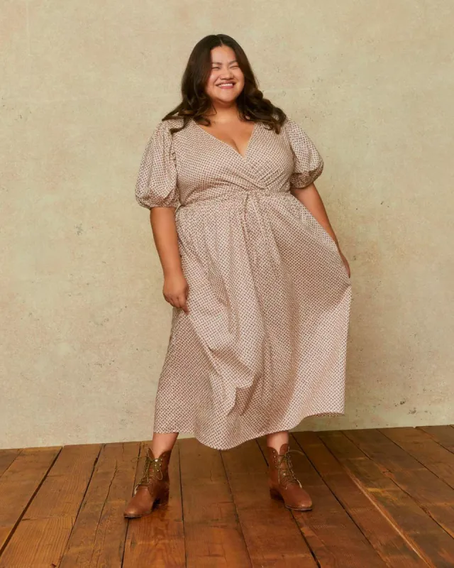 The Dahlia Dress Extended | Geo Ditsy Cream sold by Christy Dawn