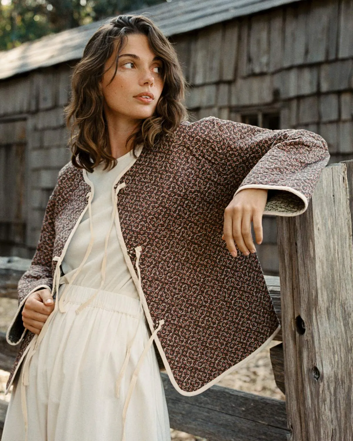 The Kira Jacket | Geo Ditsy Hickory sold by Christy Dawn