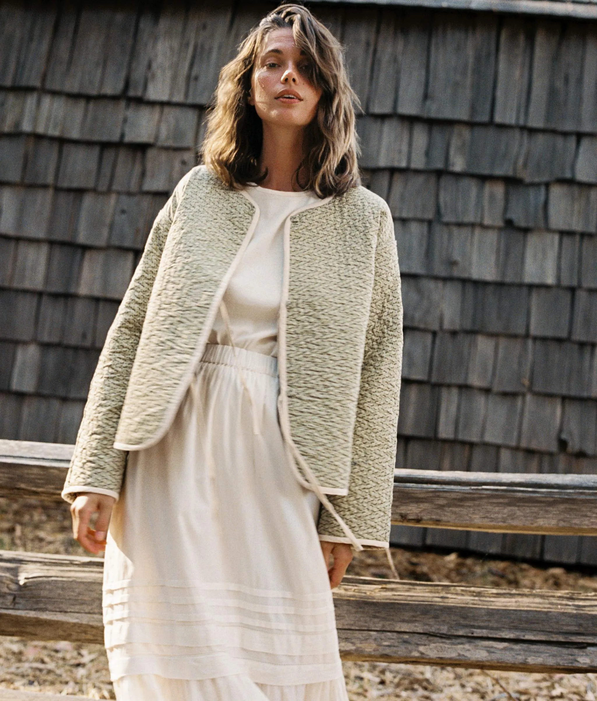 The Kira Jacket | Geo Ditsy Hickory sold by Christy Dawn product image thumbnail 4