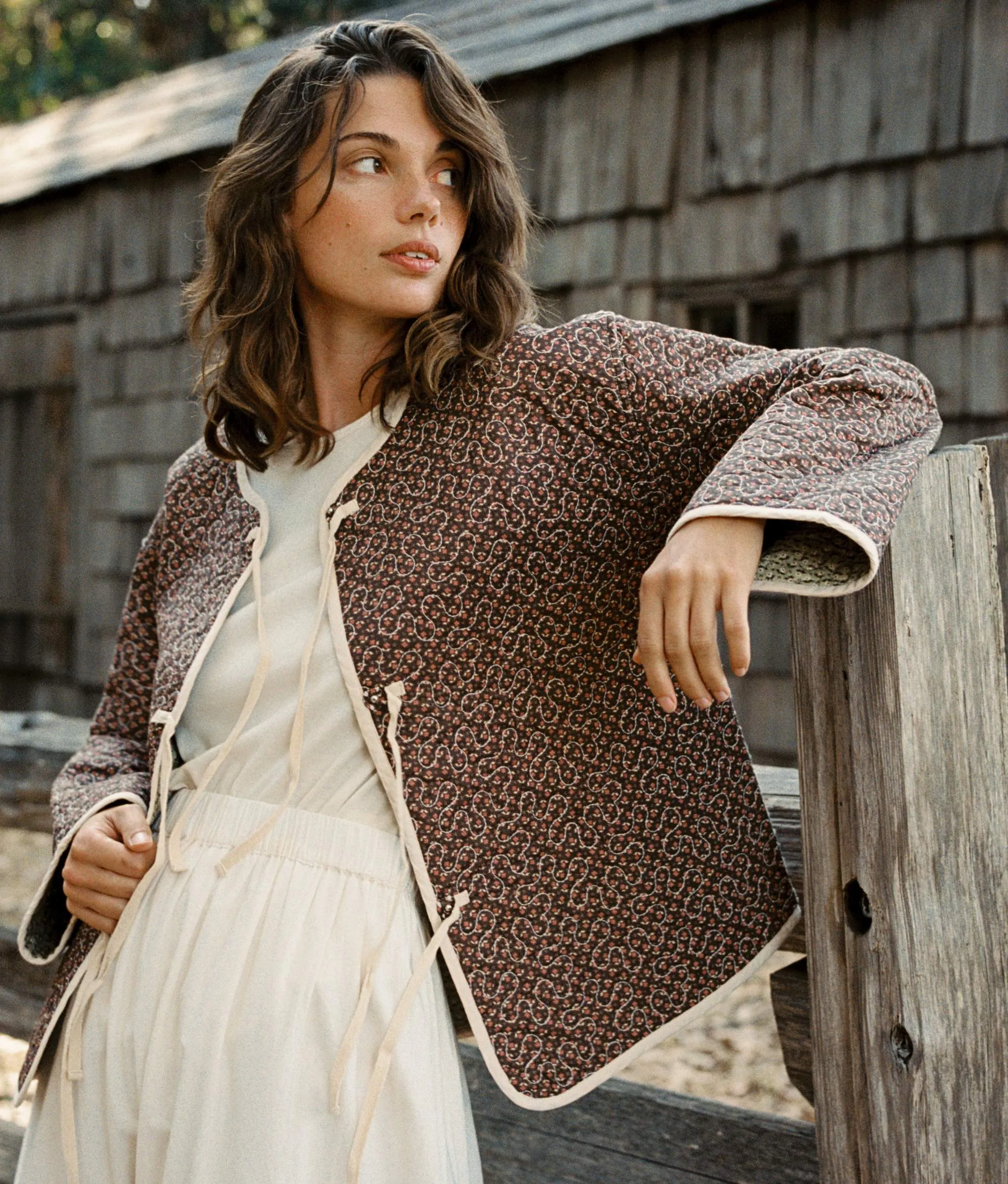 The Kira Jacket | Geo Ditsy Hickory sold by Christy Dawn product image thumbnail 3