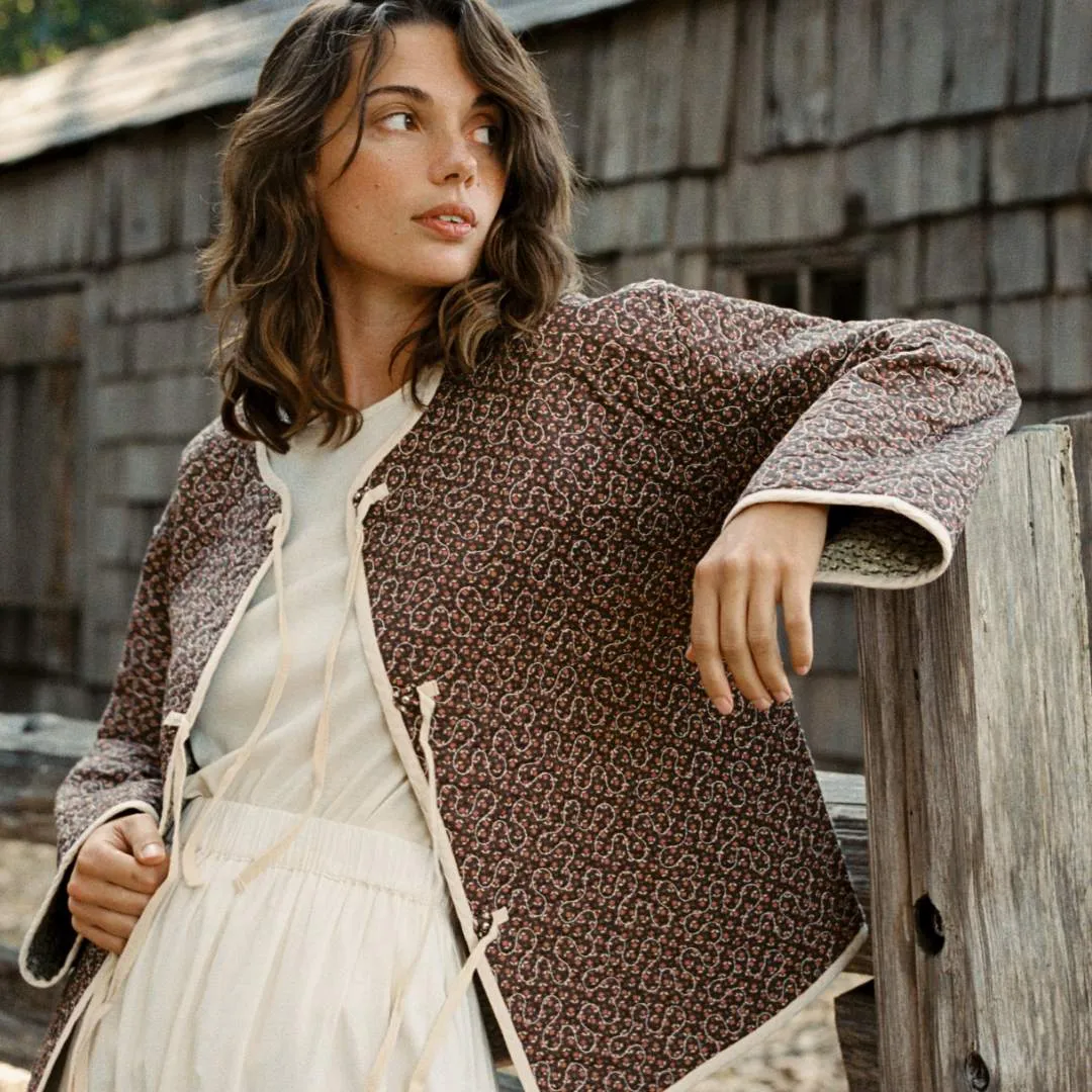 The Kira Jacket | Geo Ditsy Hickory sold by Christy Dawn product image thumbnail 2