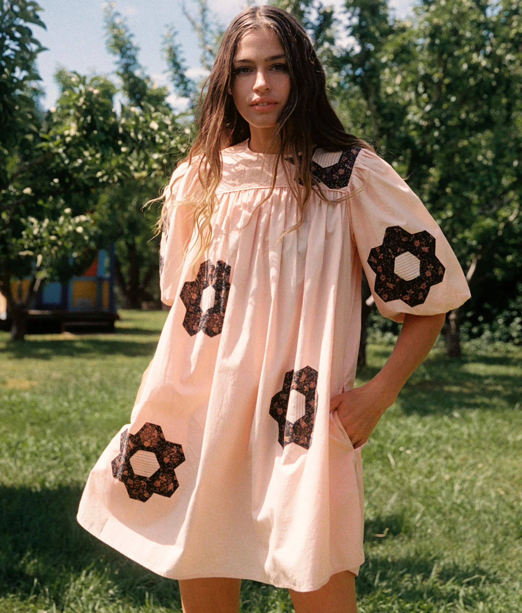 The Bella Dress | Blush Patchwork sold by Christy Dawn product image thumbnail 2