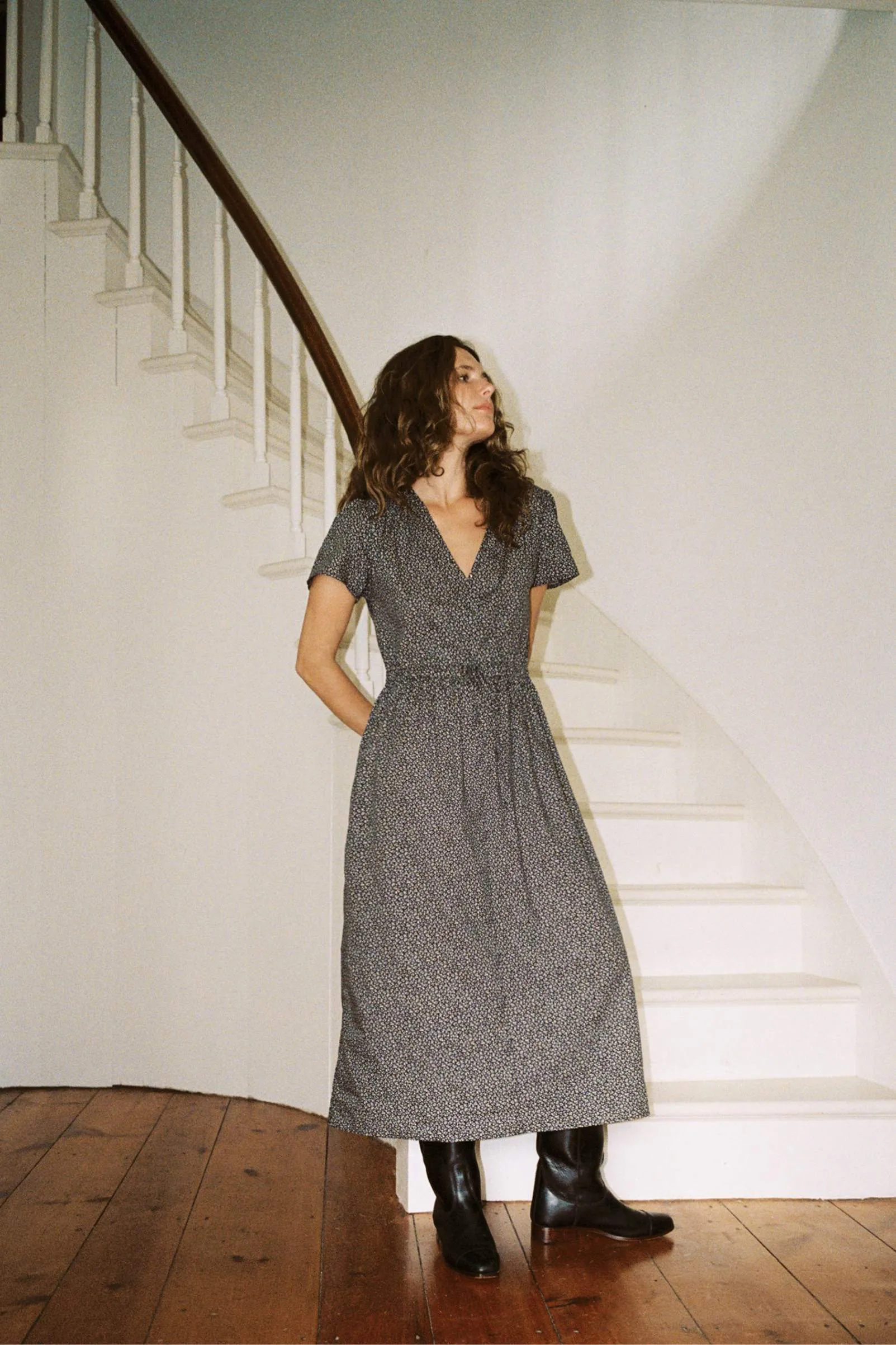 The Dawn Dress Petites | Midnight Floral sold by Christy Dawn