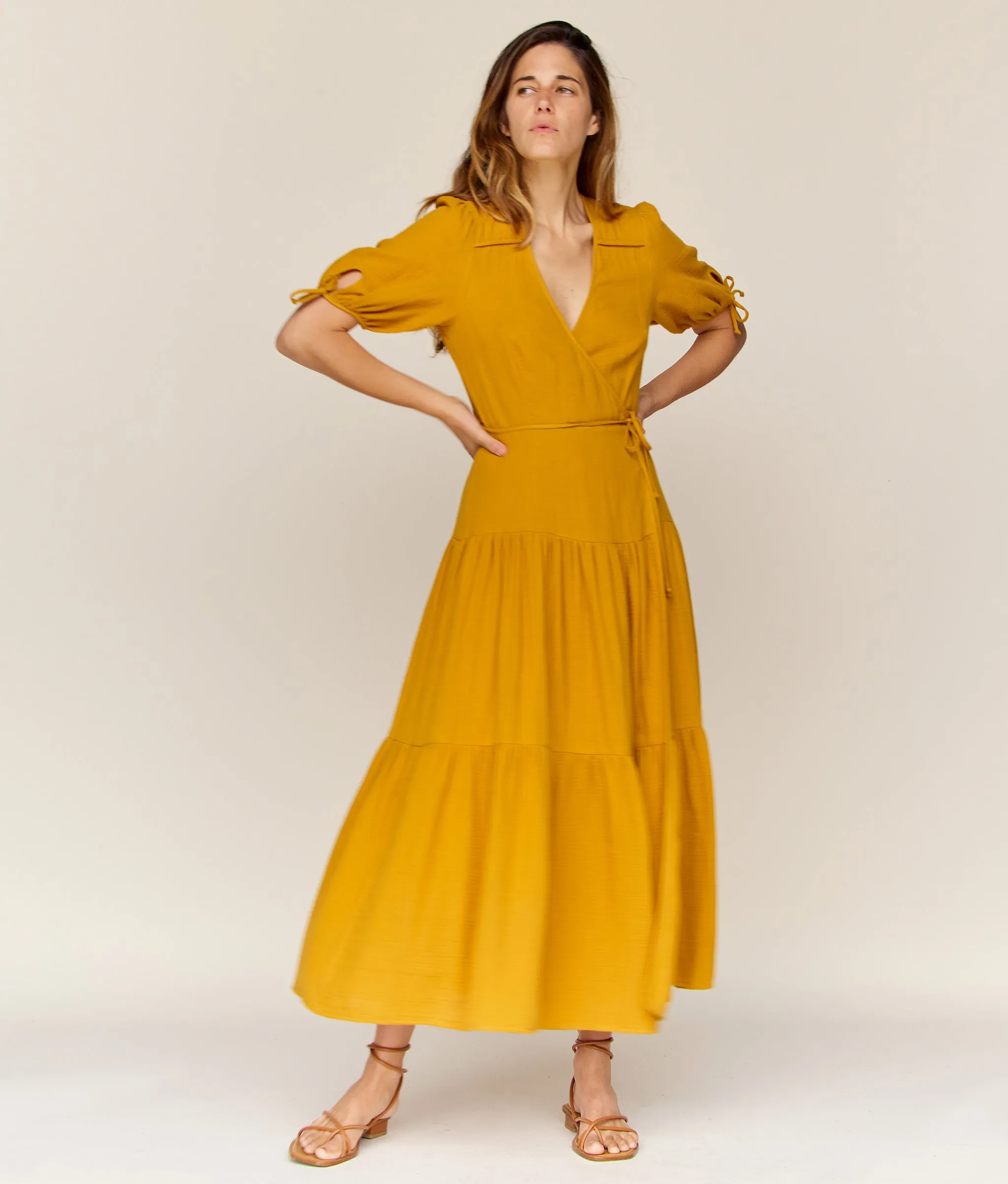 The Augusta Dress | Mustard Gauze sold by Christy Dawn product image thumbnail 5