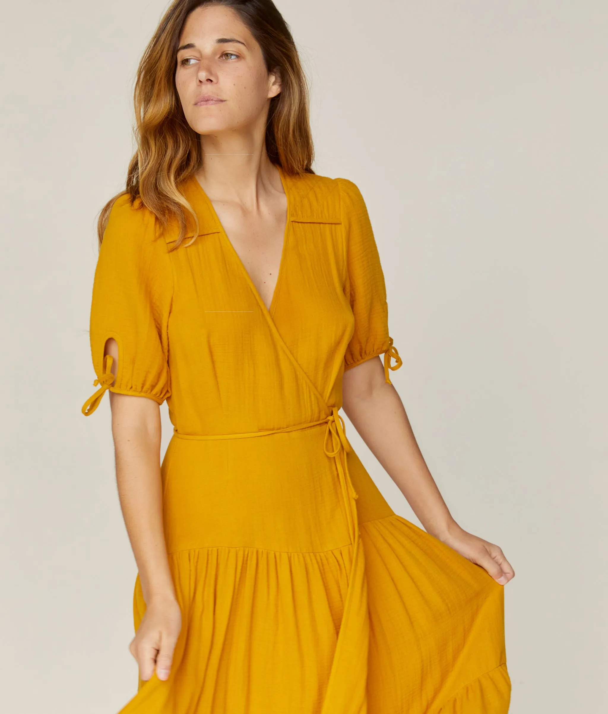 The Augusta Dress | Mustard Gauze sold by Christy Dawn product image thumbnail 4