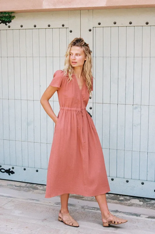The Dawn Dress Petites | Terracotta Gauze sold by Christy Dawn