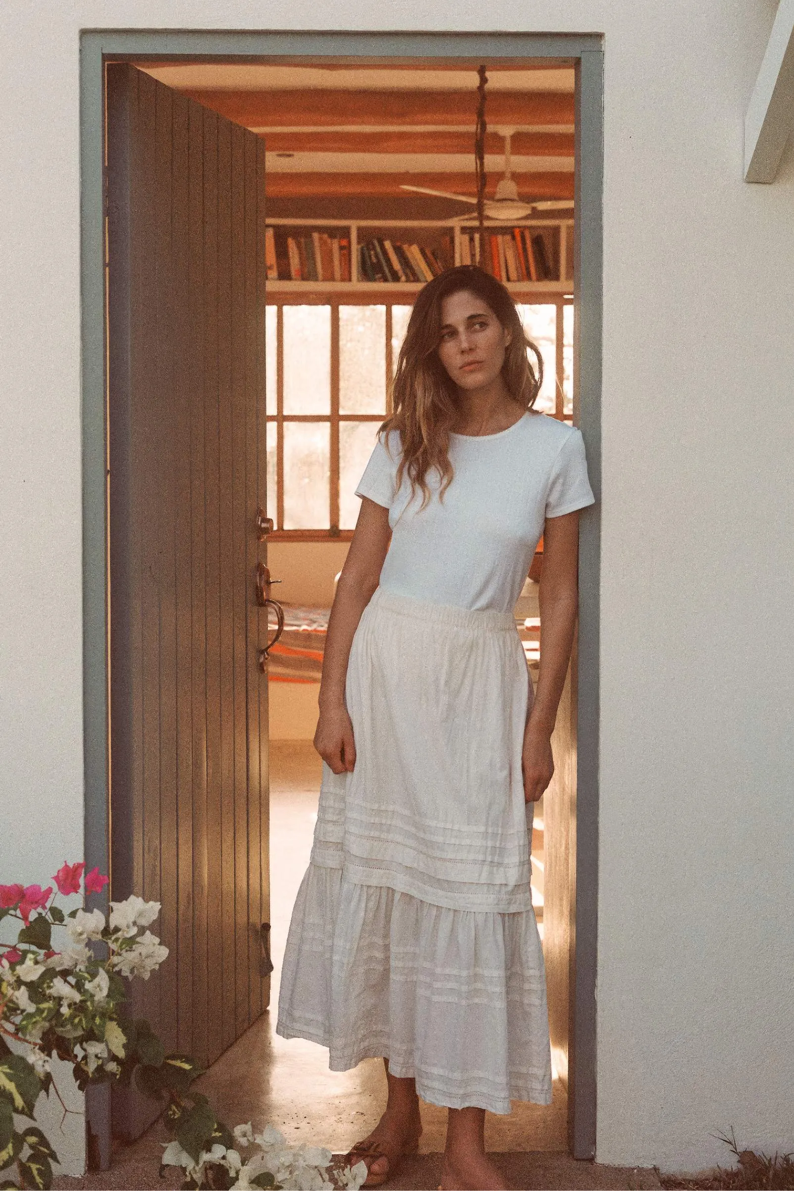 The Rayne Tee | Ivory Regenerative Pointelle sold by Christy Dawn product image thumbnail 5