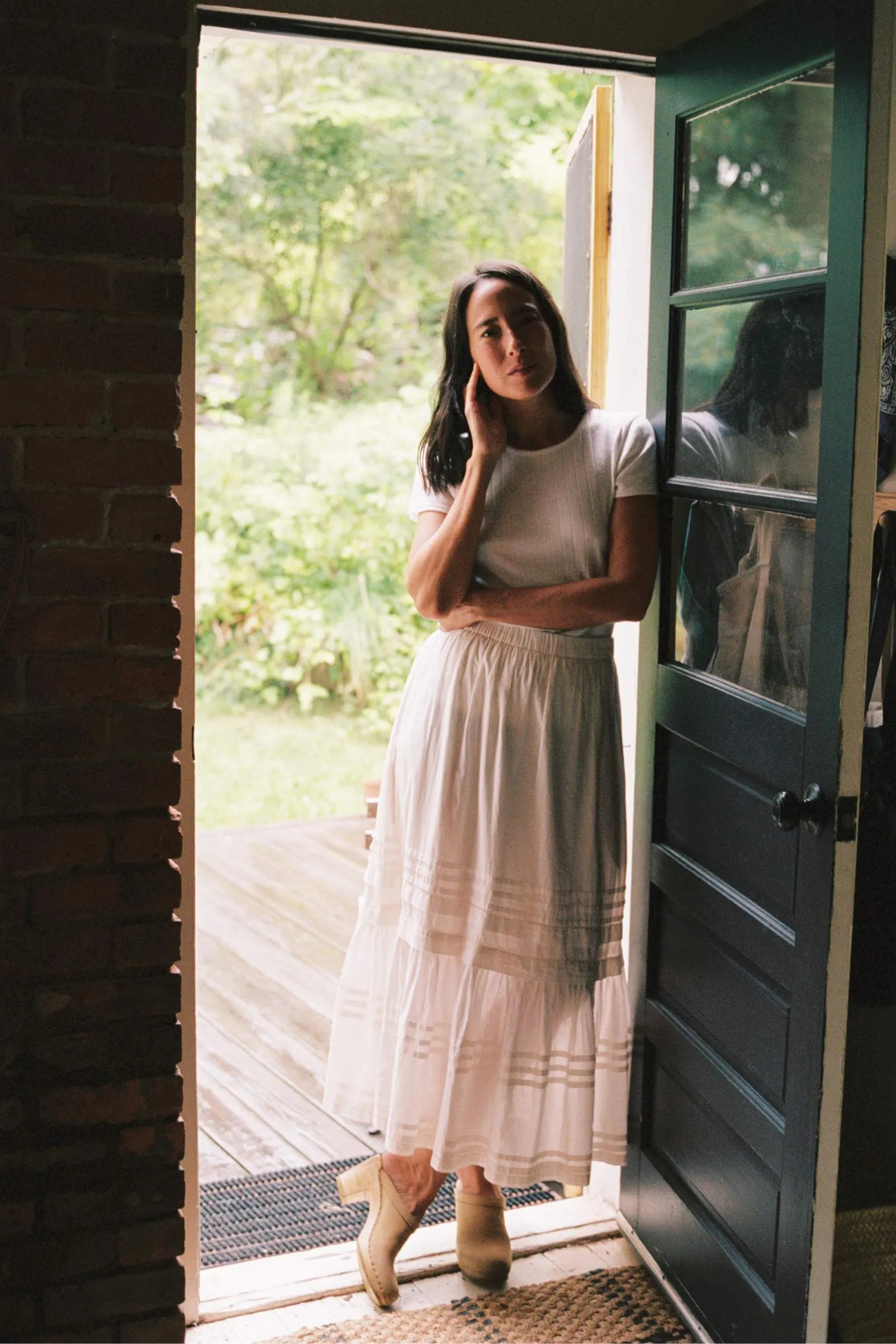 The Rayne Tee | Ivory Regenerative Pointelle sold by Christy Dawn product image thumbnail 2