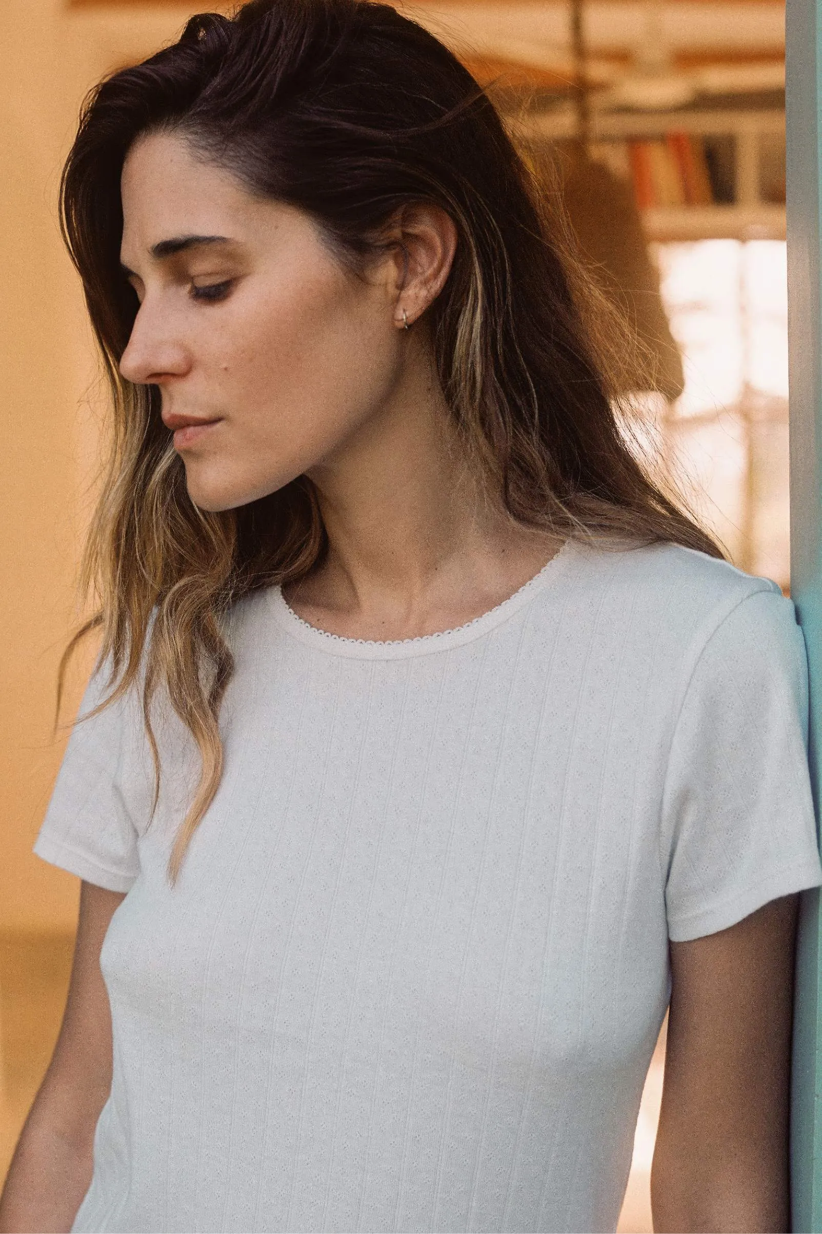 The Rayne Tee | Ivory Regenerative Pointelle sold by Christy Dawn product image thumbnail 4