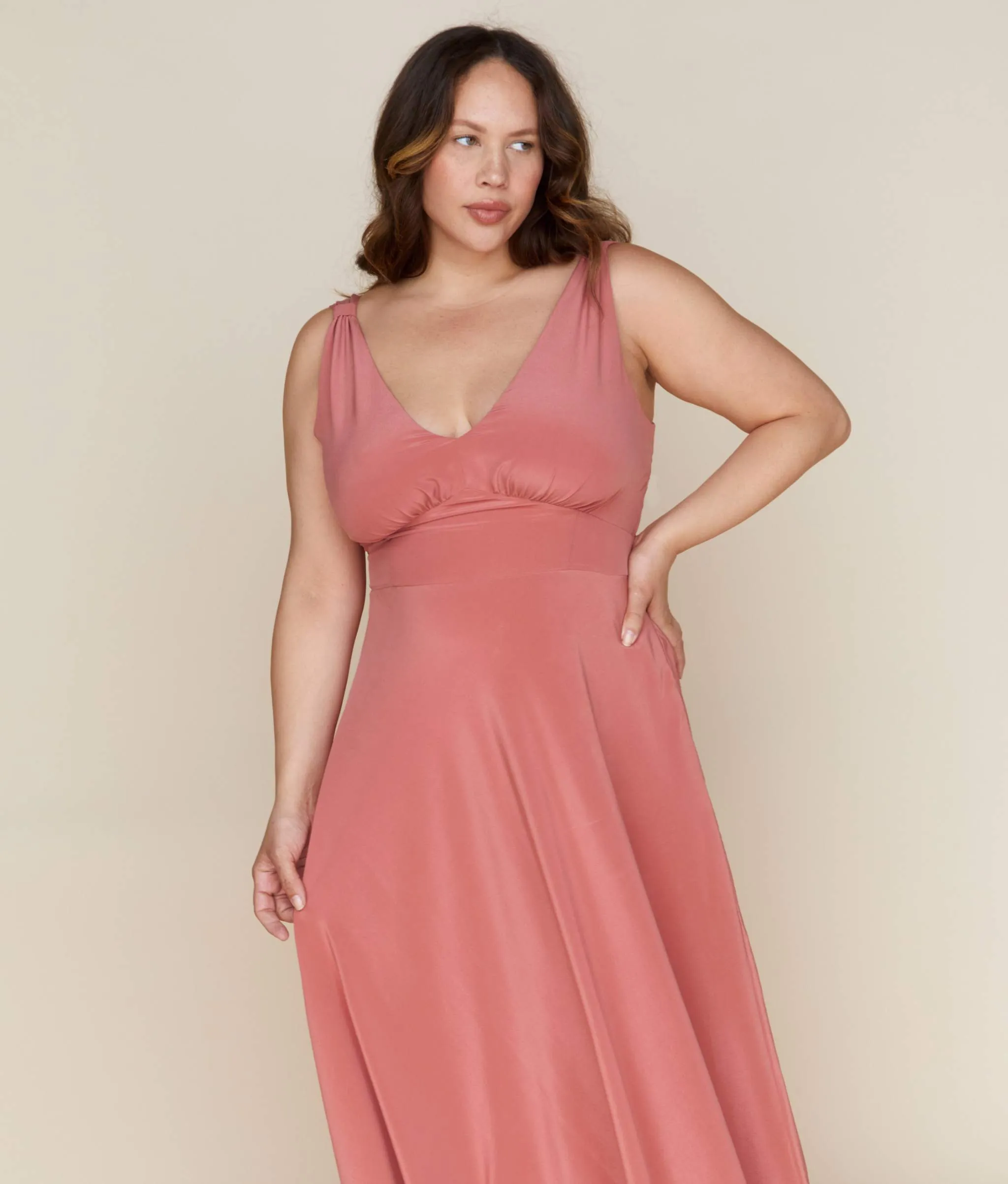 The Angelica Dress | Dusty Rose Silk sold by Christy Dawn product image thumbnail 2