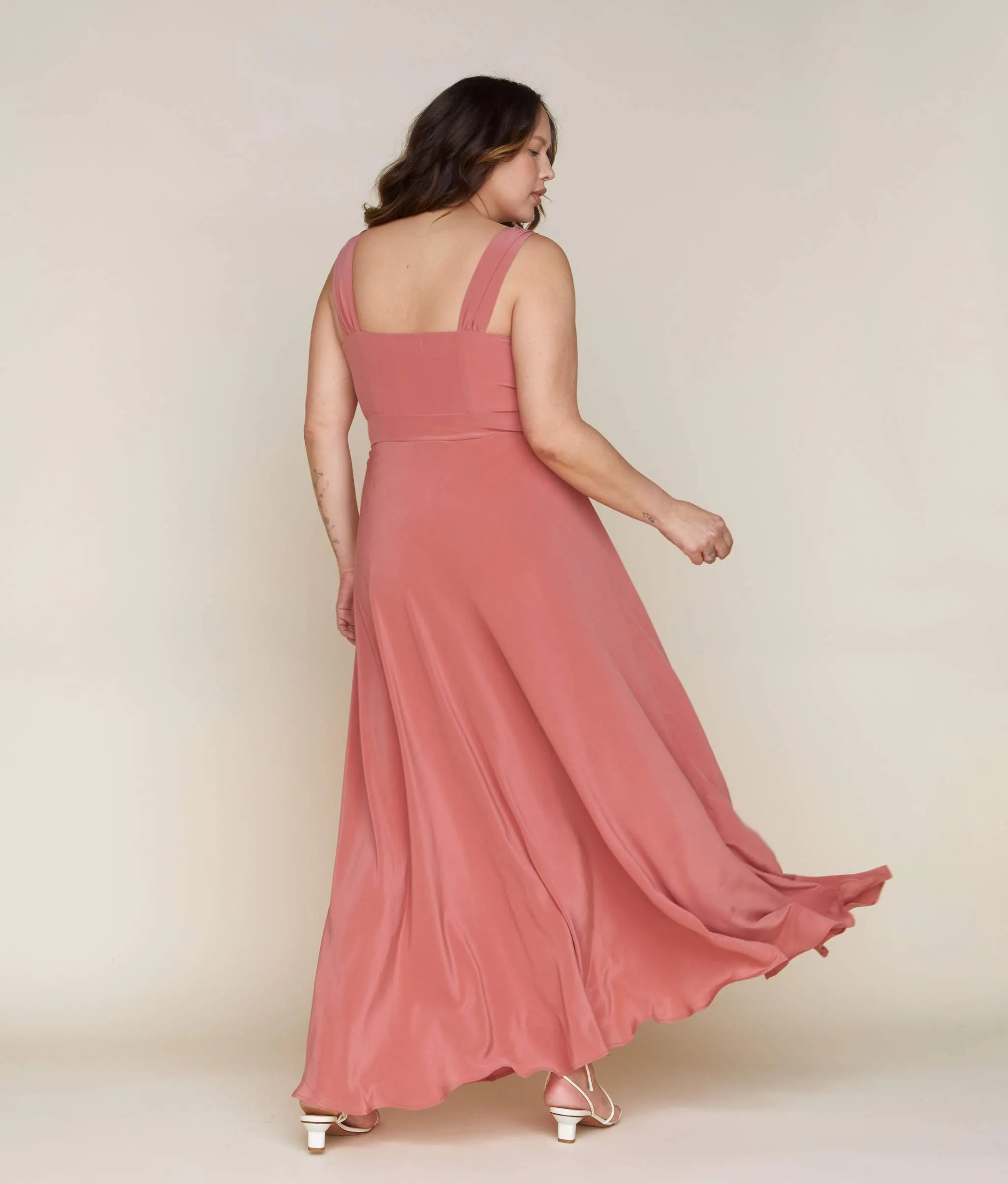 The Angelica Dress | Dusty Rose Silk sold by Christy Dawn product image thumbnail 3