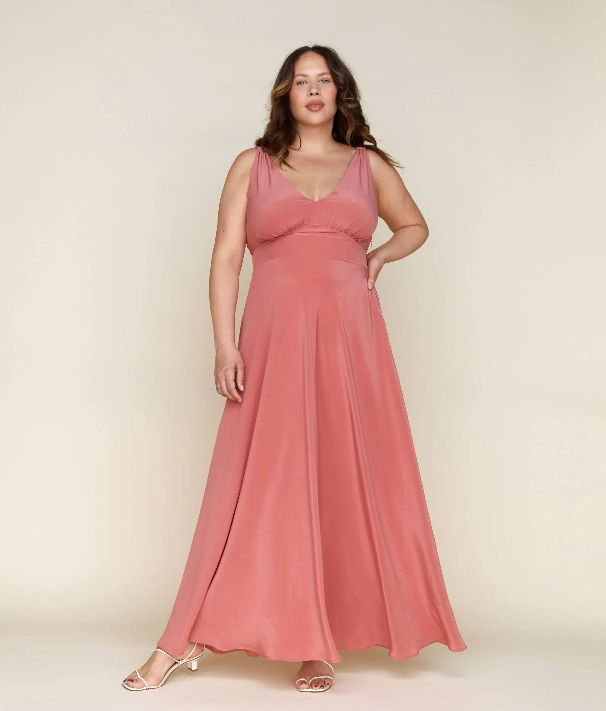 The Angelica Dress | Dusty Rose Silk sold by Christy Dawn