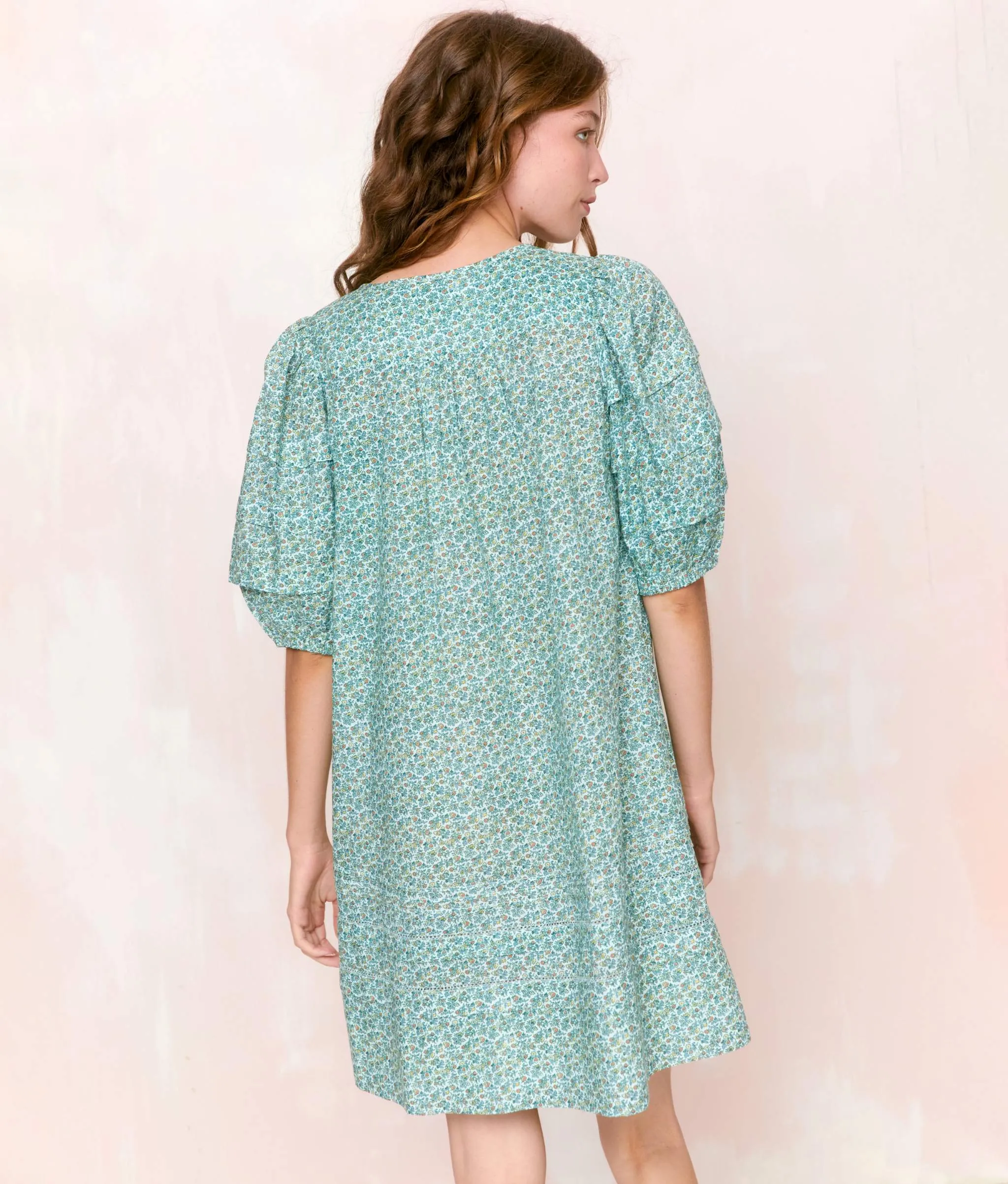 The Michaela Dress | Berry Ditsy Teal sold by Christy Dawn product image thumbnail 4