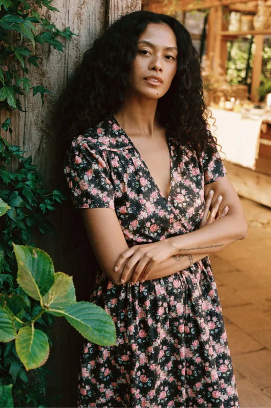 The Dawn Dress Petites | Night Rose Lattice sold by Christy Dawn