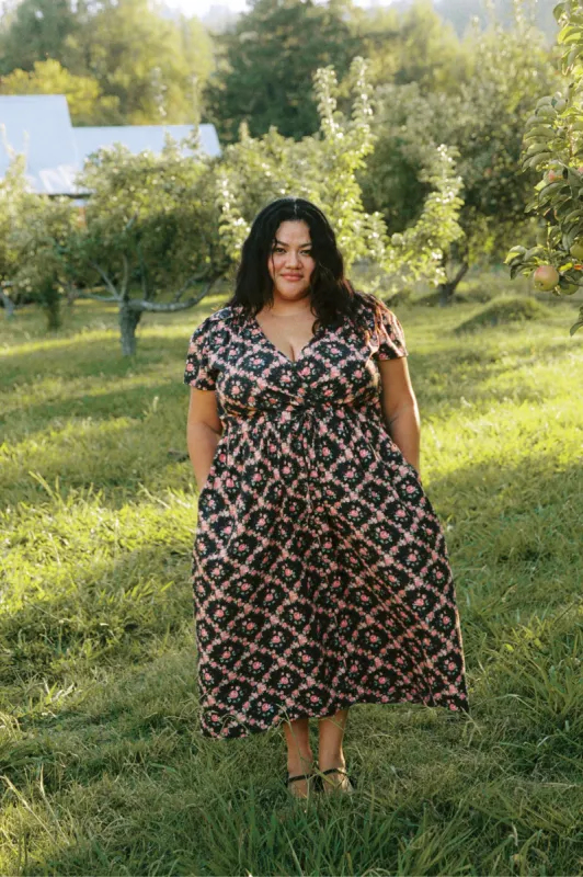 The Dawn Dress Extended | Night Rose Lattice sold by Christy Dawn