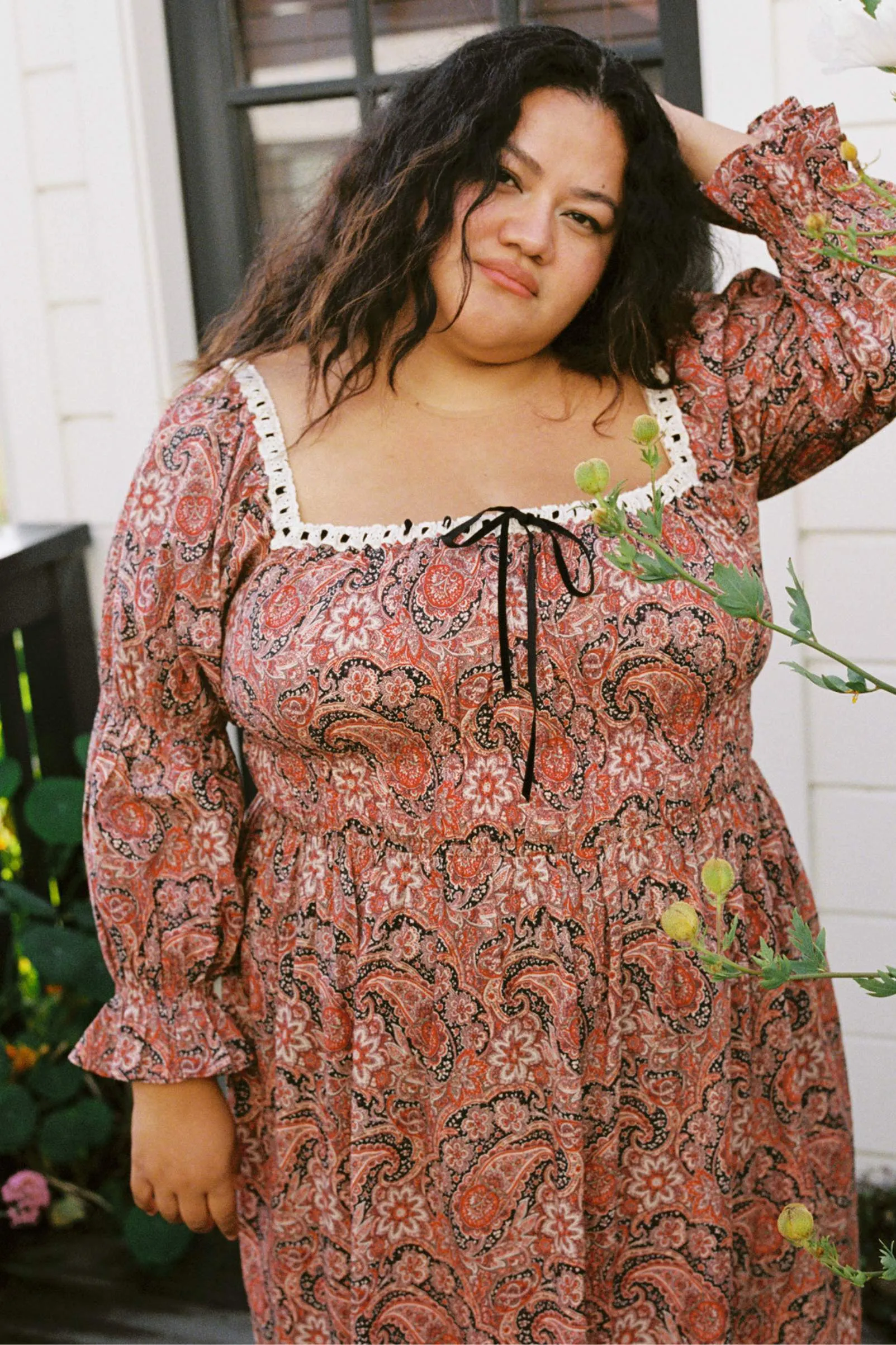 The Adelia Dress Extended | Wine Paisley sold by Christy Dawn product image thumbnail 2