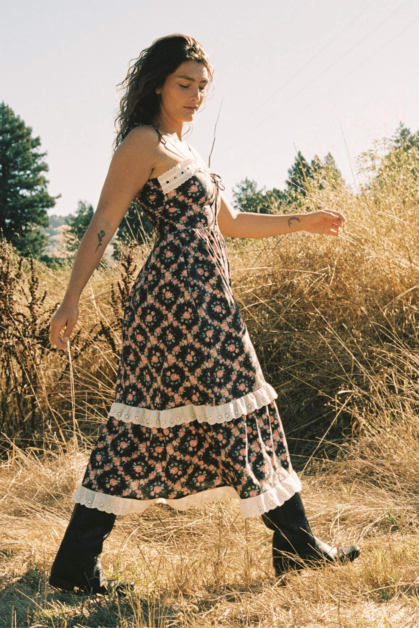 The Emma Dress | Night Rose Lattice sold by Christy Dawn product image thumbnail 2