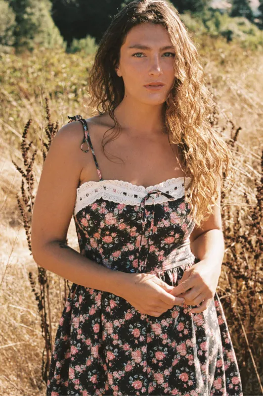 The Emma Dress | Night Rose Lattice sold by Christy Dawn