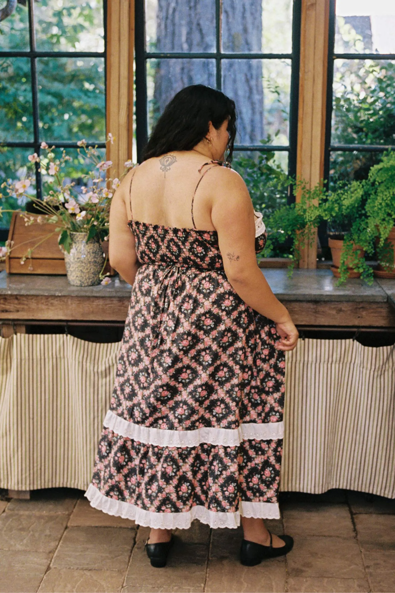 The Emma Dress Extended | Night Rose Lattice sold by Christy Dawn product image thumbnail 4