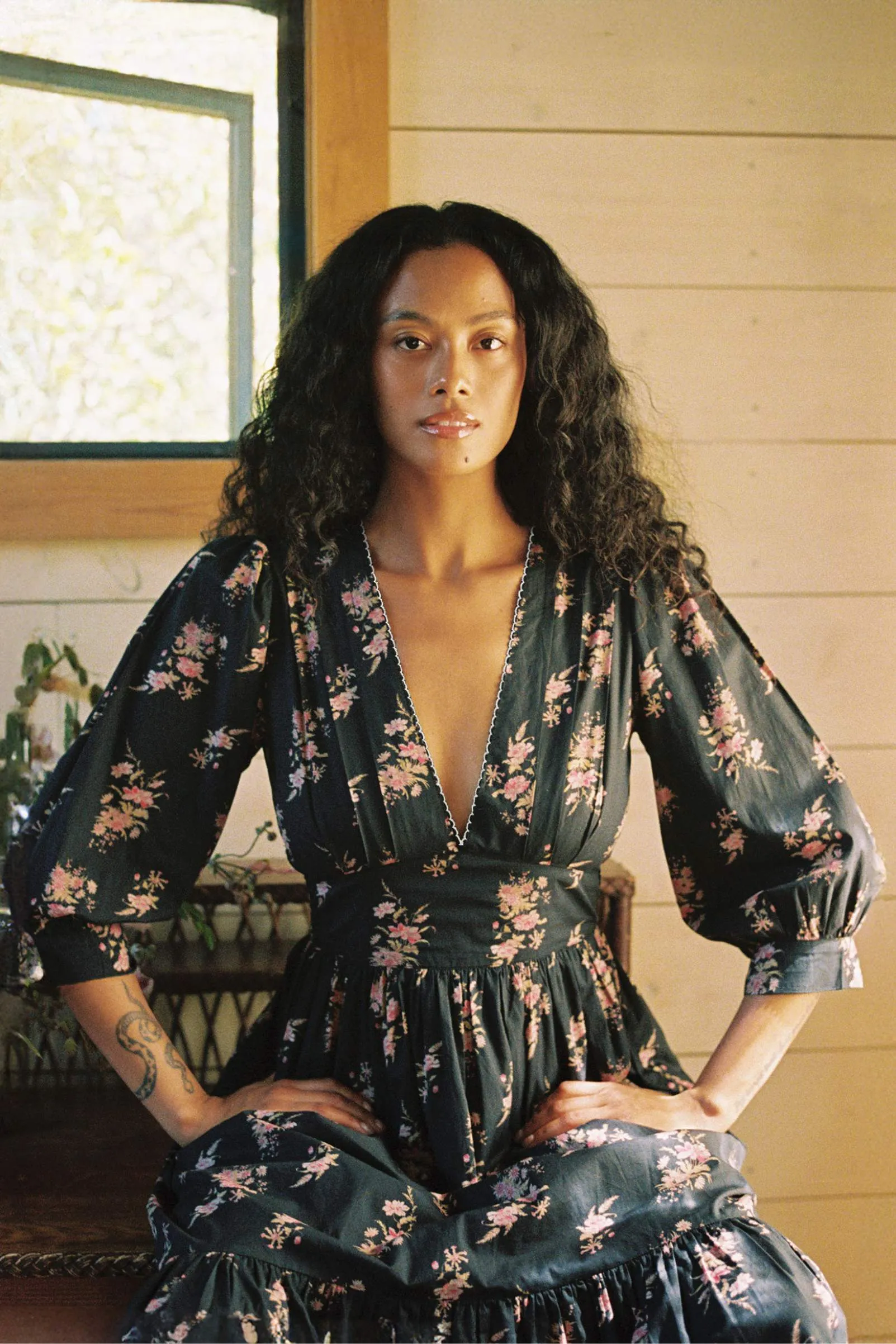 The Brigitte Dress | Night Bouquet sold by Christy Dawn