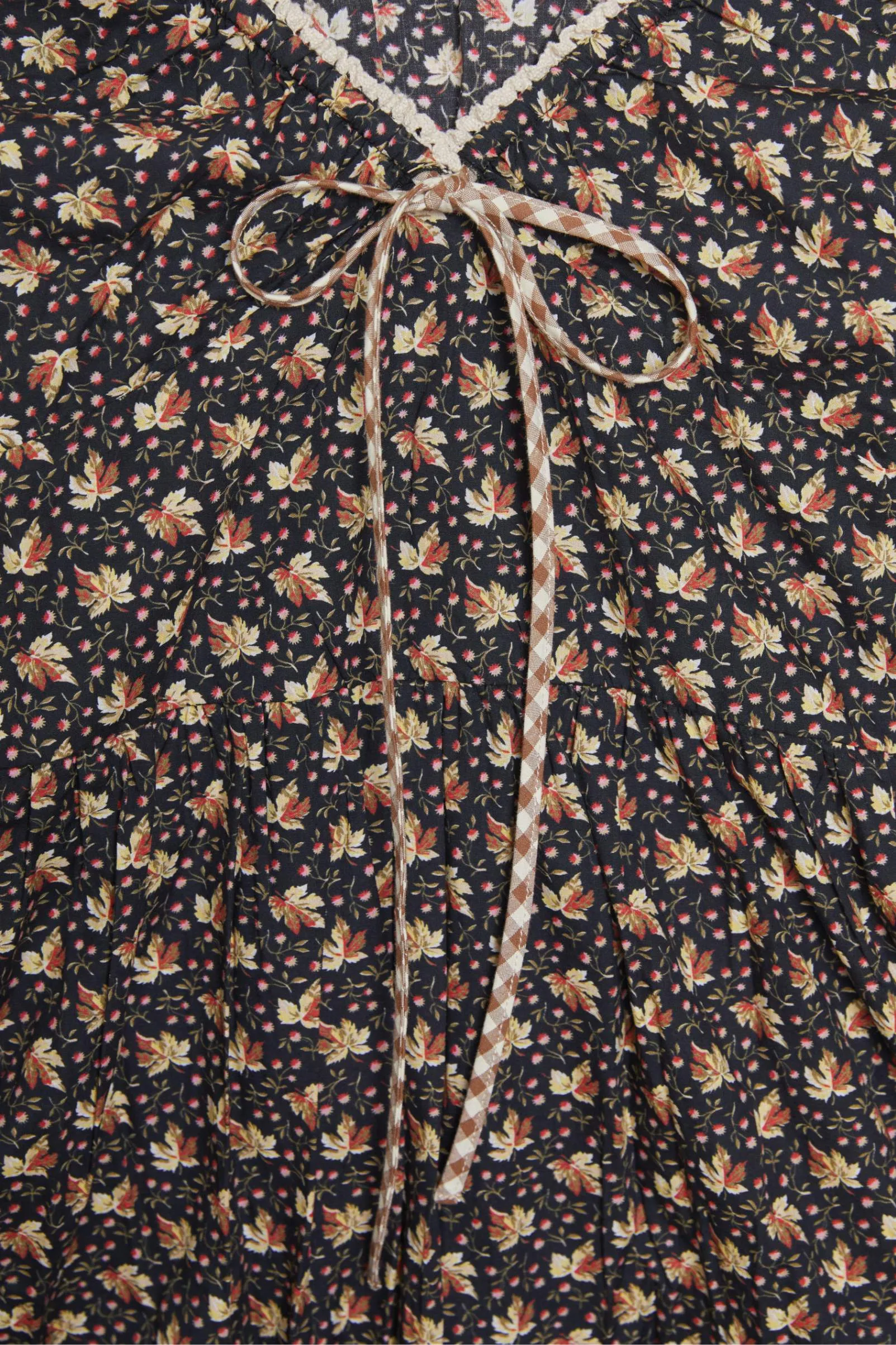 The Venus Dress Extended | Carob Ditsy Leaf sold by Christy Dawn product image thumbnail 5