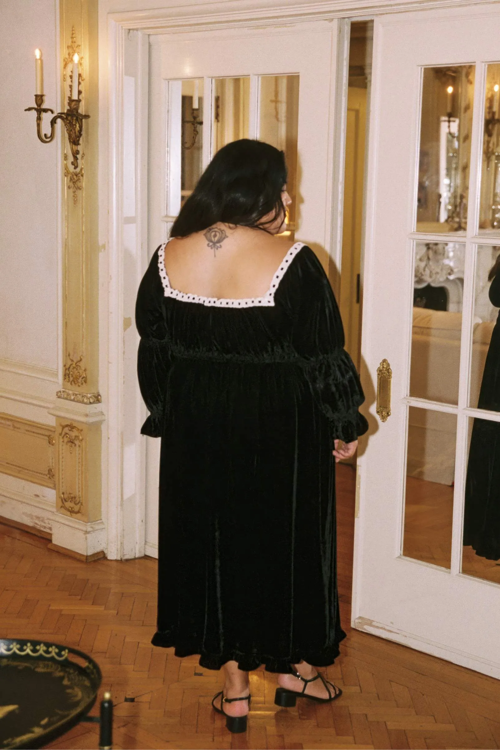 The Adelia Dress Extended | Noir Velvet sold by Christy Dawn product image thumbnail 2