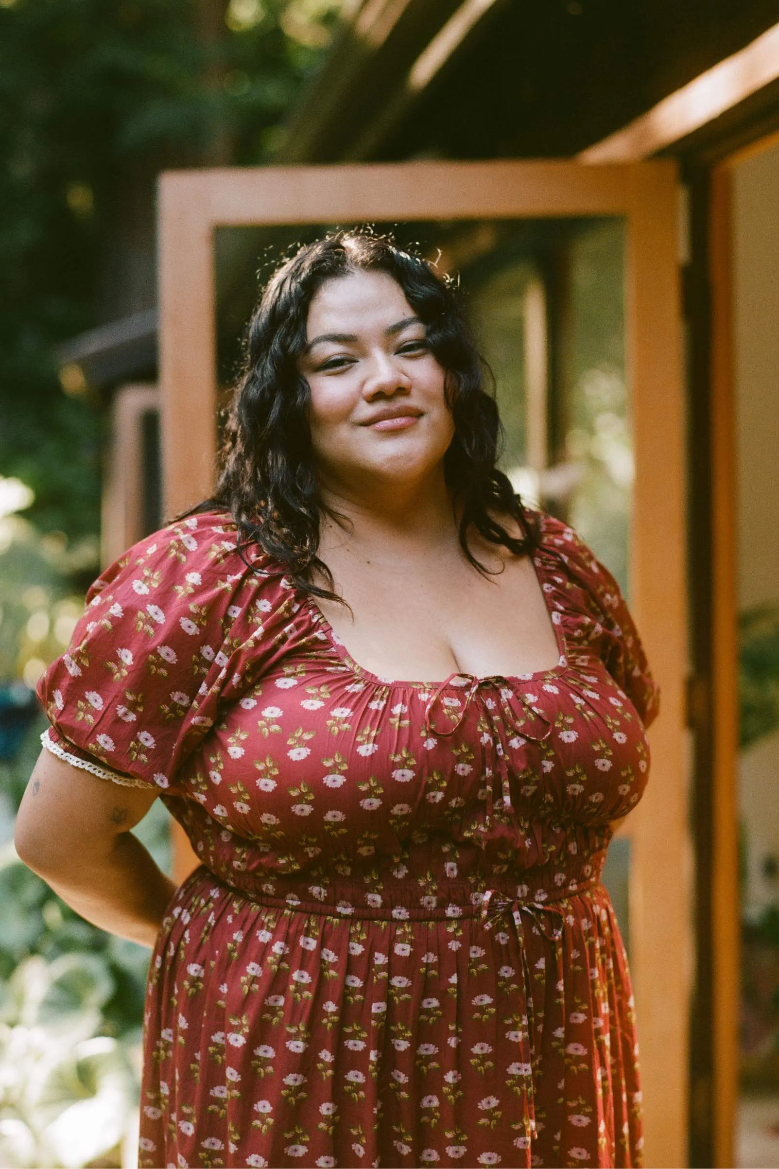 The Brynne Dress Extended | Antique Lotus Red sold by Christy Dawn