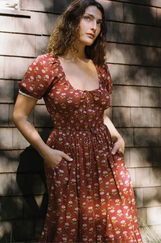 The Brynne Dress | Antique Lotus Red sold by Christy Dawn