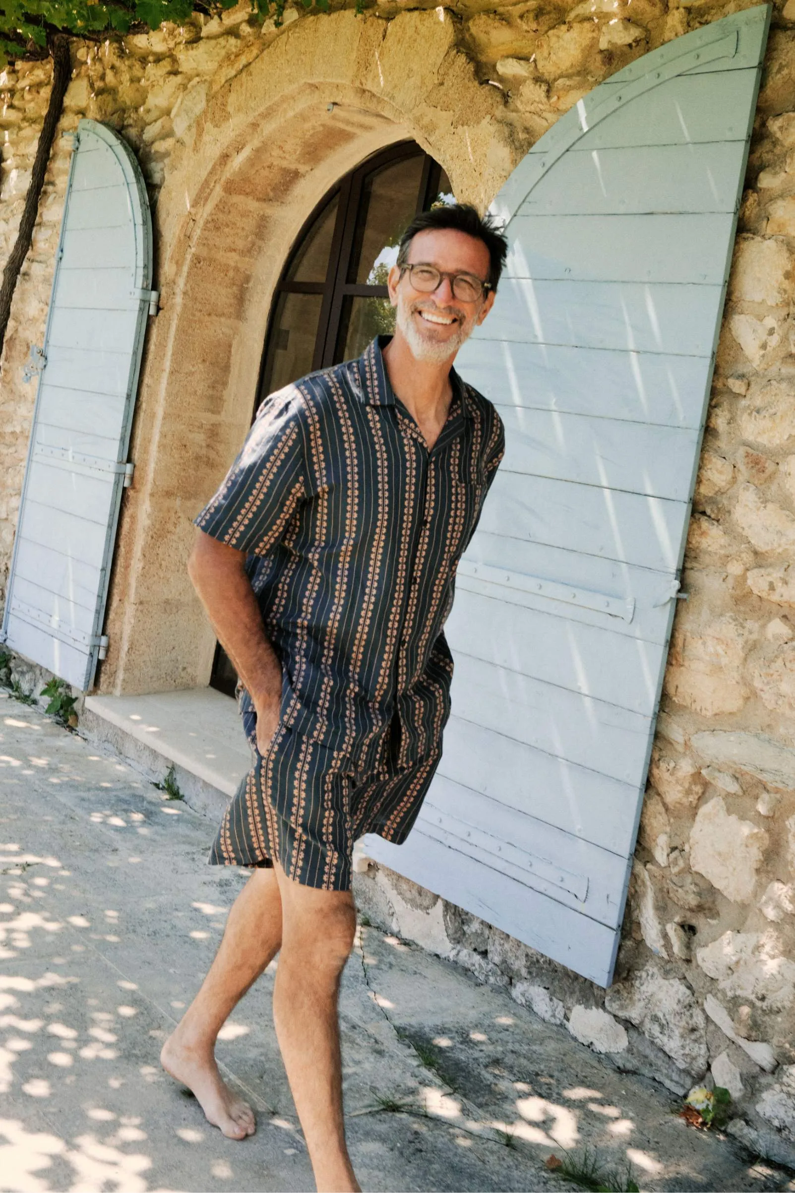 The Pedro Short Sleeve Shirt | Indigo Zinnia Stripe sold by Christy Dawn product image thumbnail 4