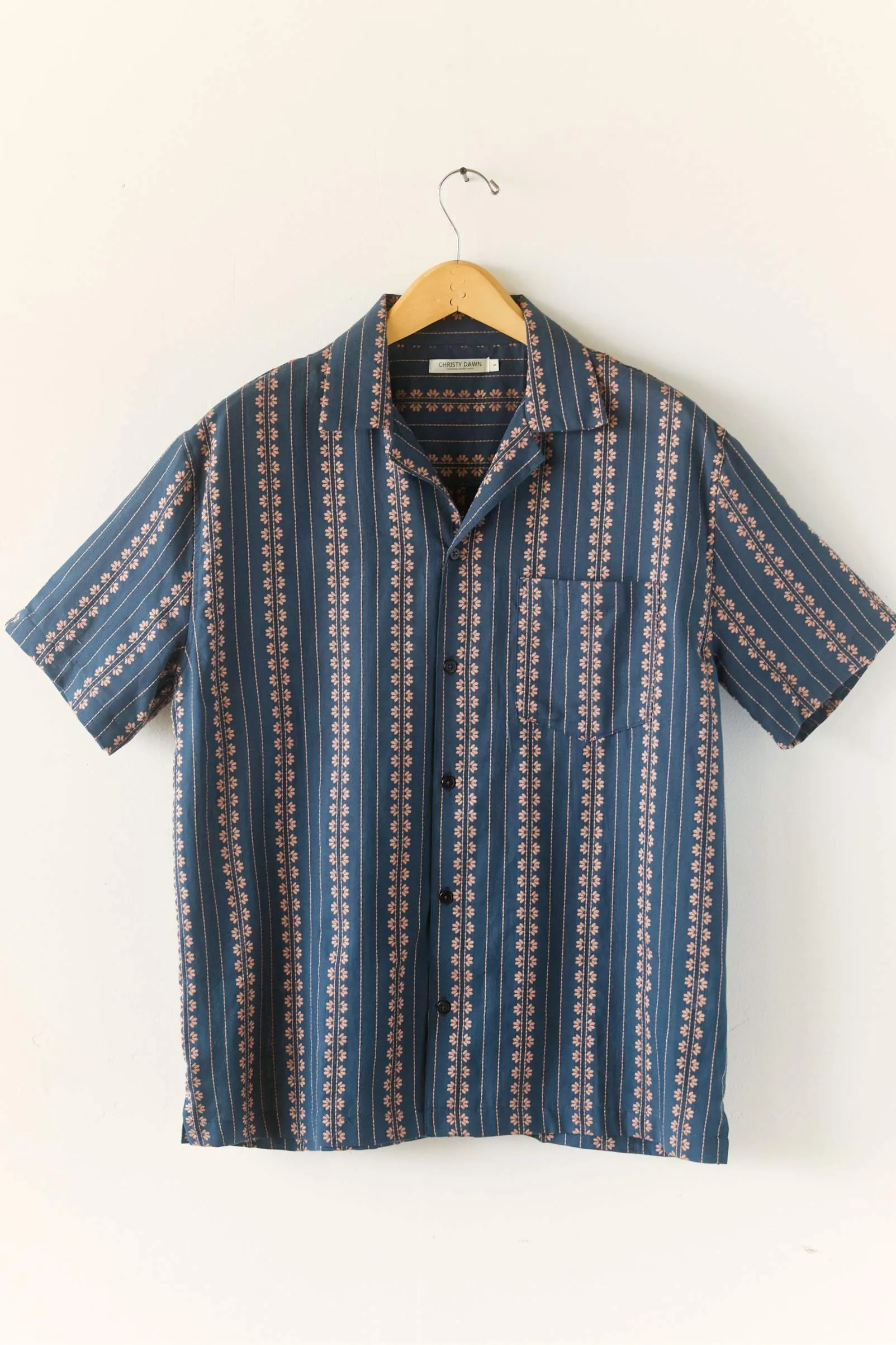 The Pedro Short Sleeve Shirt | Indigo Zinnia Stripe sold by Christy Dawn product image thumbnail 5