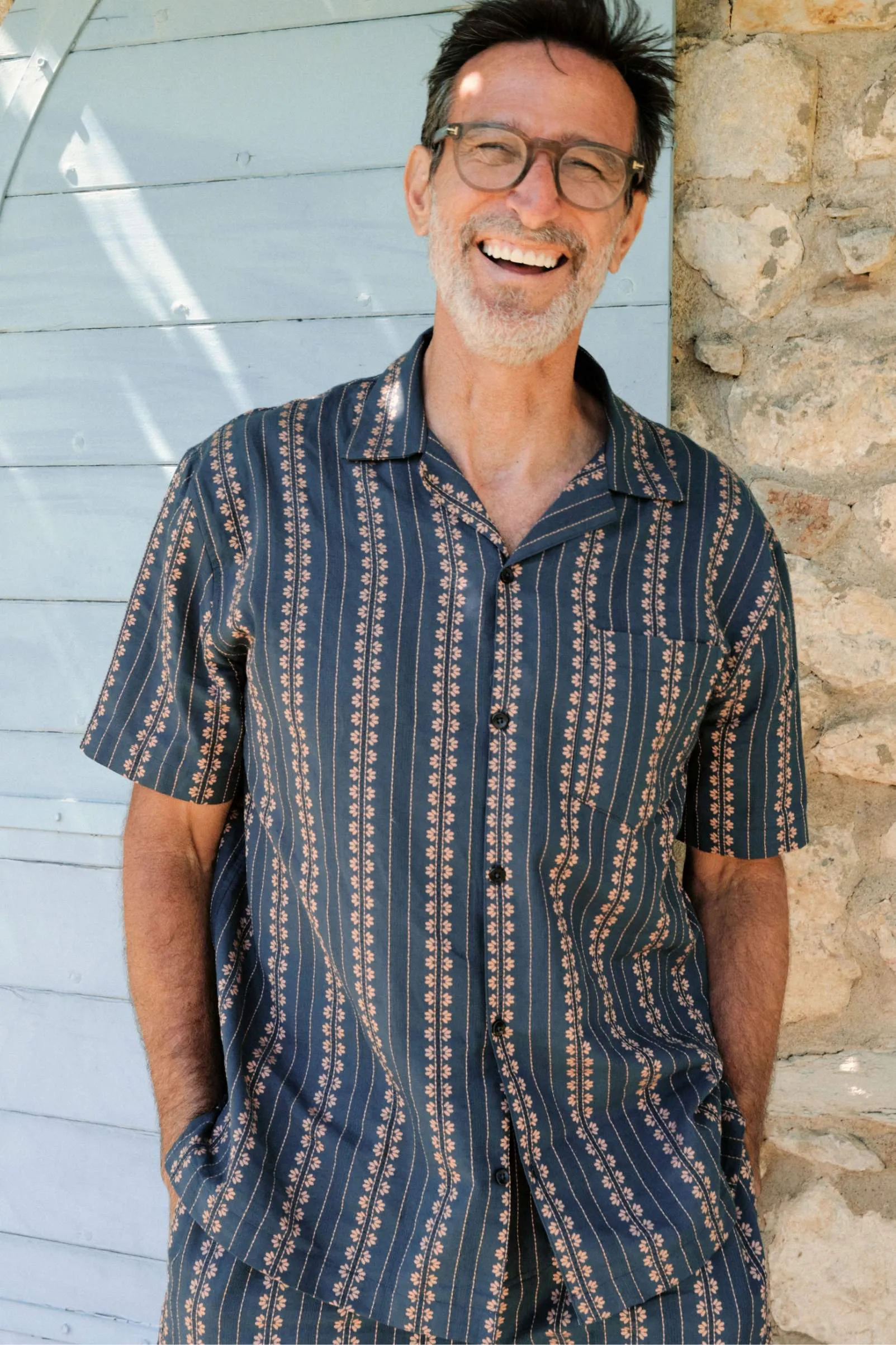 The Pedro Short Sleeve Shirt | Indigo Zinnia Stripe sold by Christy Dawn product image thumbnail 2