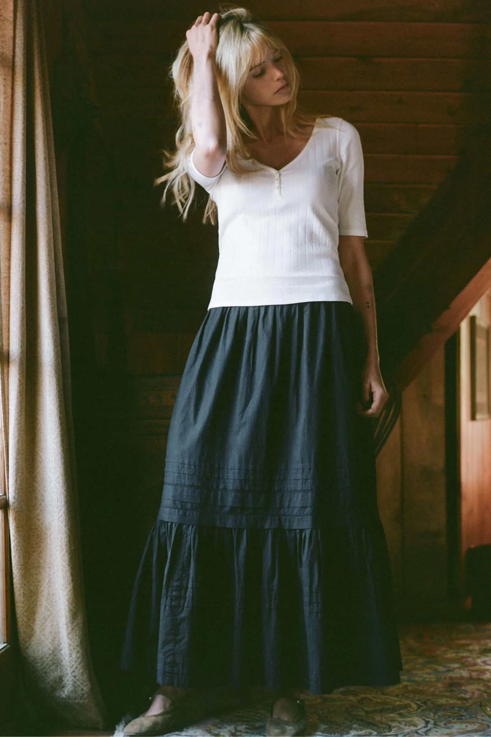 The Wren Tee | Ivory Regenerative Pointelle sold by Christy Dawn product image thumbnail 5