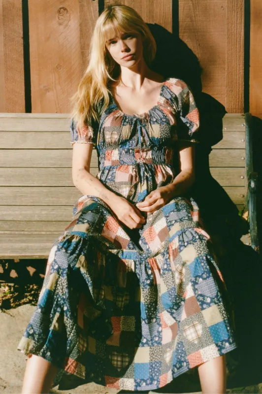 The Brynne Dress Petites | Patchwork Blues sold by Christy Dawn