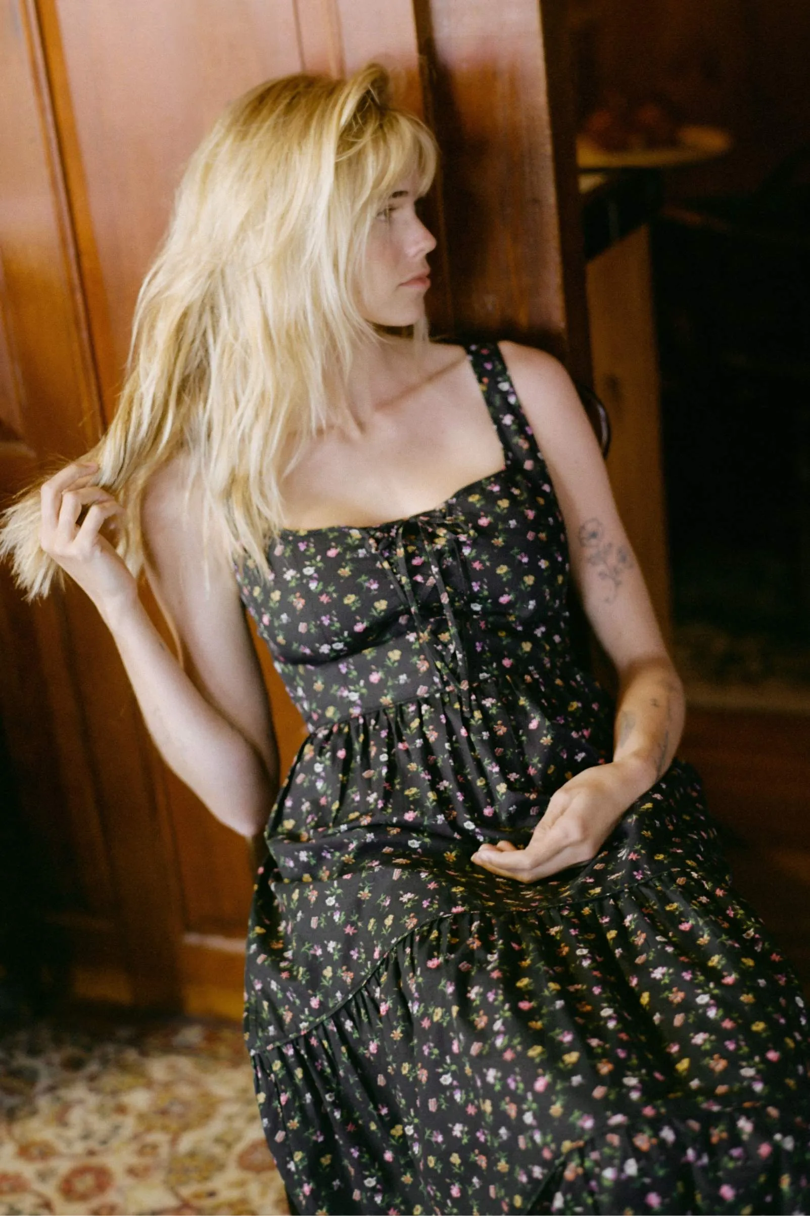 The Adele Dress Petites | Night Garden sold by Christy Dawn