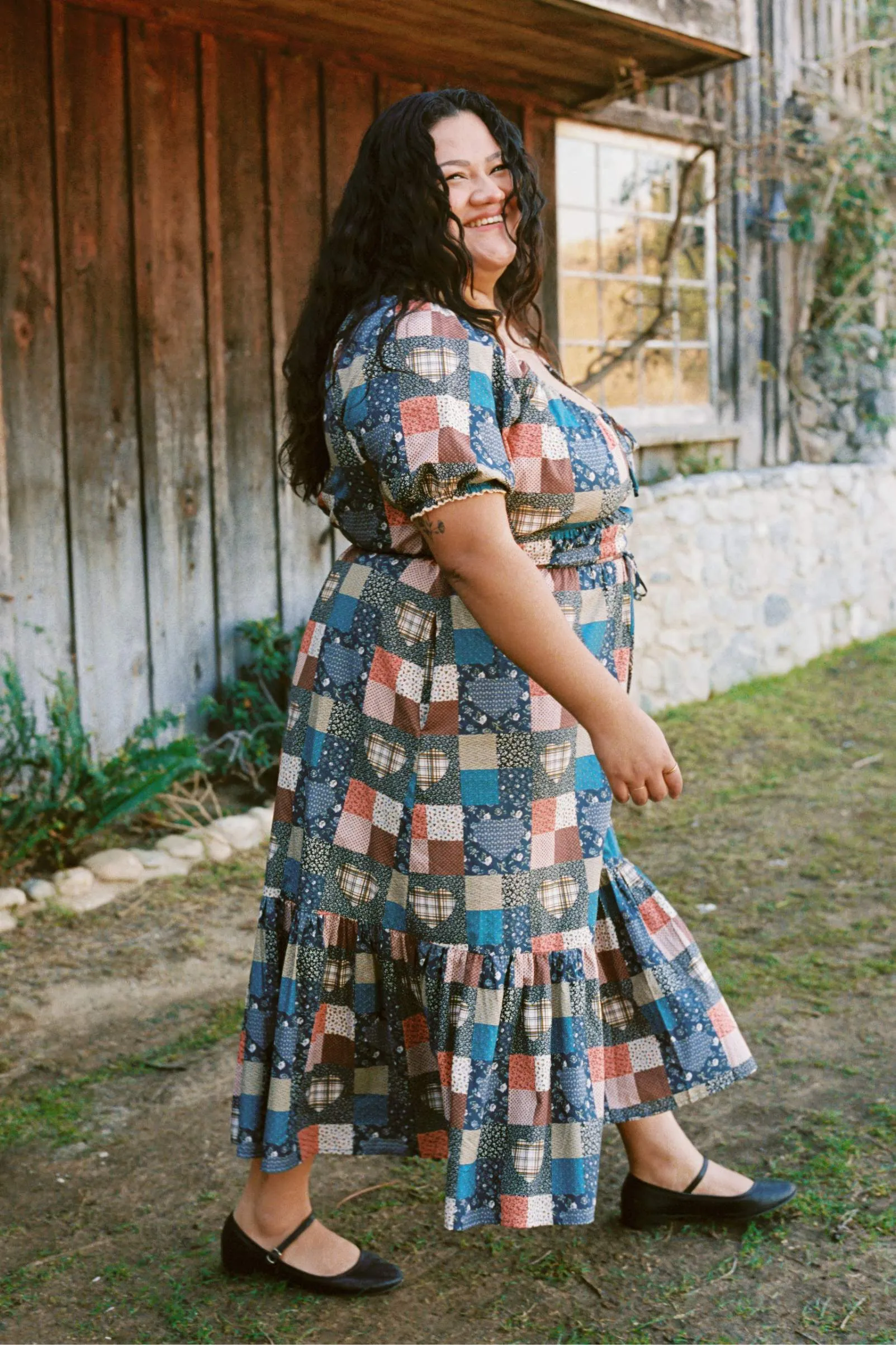 The Brynne Dress Extended | Patchwork Blues sold by Christy Dawn product image thumbnail 2