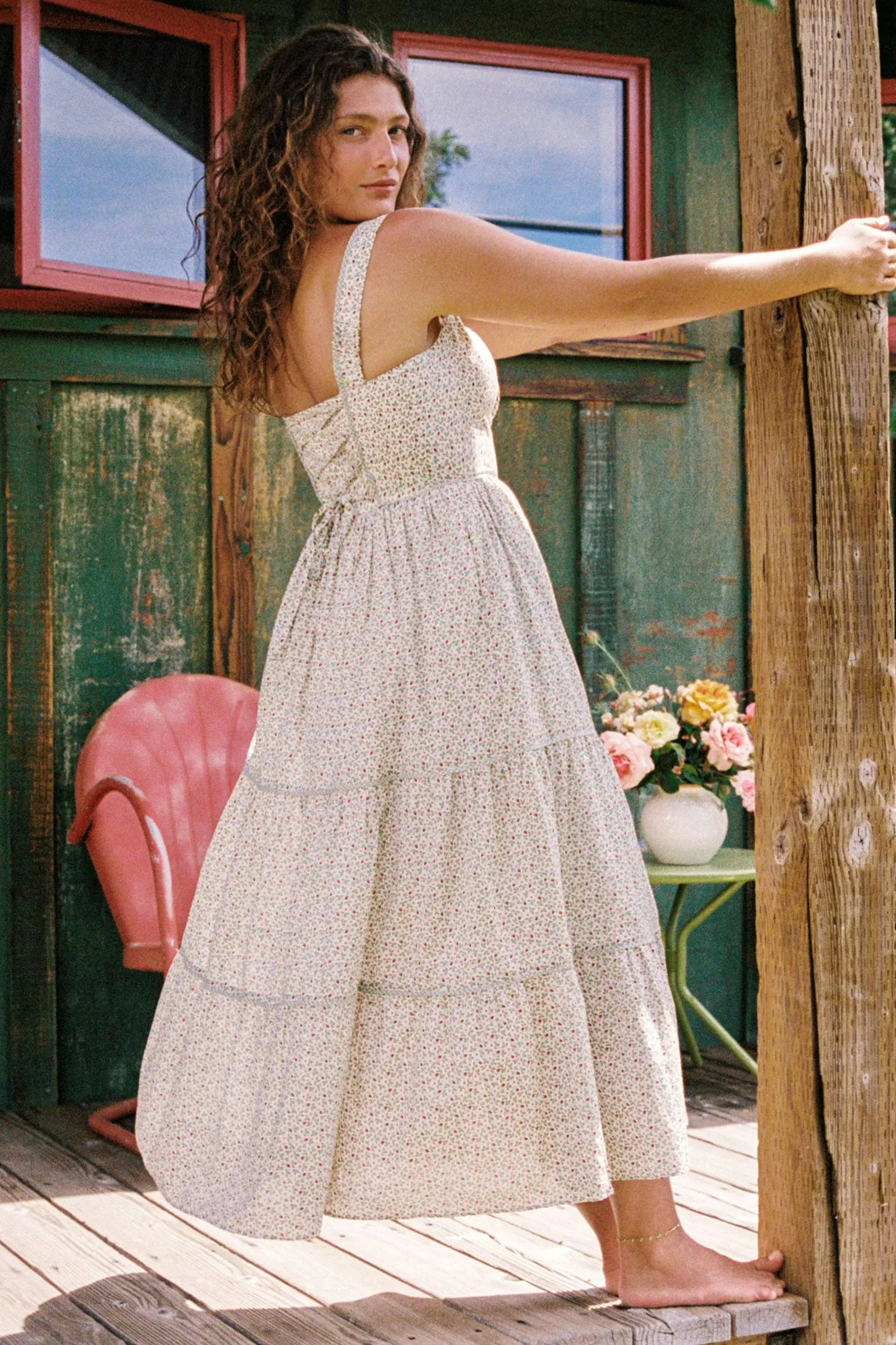 The Adele Dress Petites | Creme Strawberry sold by Christy Dawn product image thumbnail 4