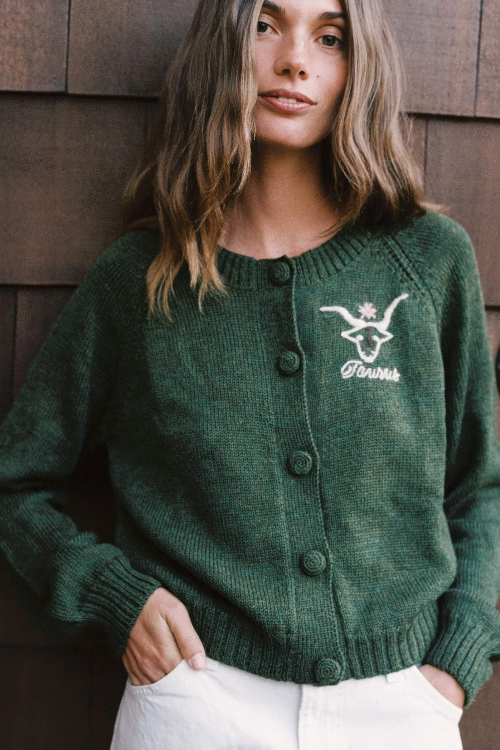 The Astral Cardigan | Taurus Emerald sold by Christy Dawn