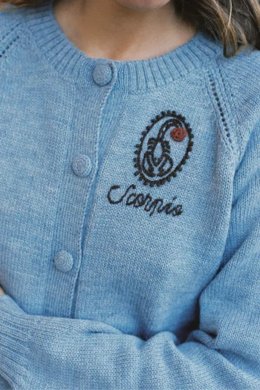 The Astral Cardigan | Scorpio Lapis sold by Christy Dawn