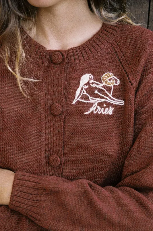 The Astral Cardigan | Aries Garnet sold by Christy Dawn