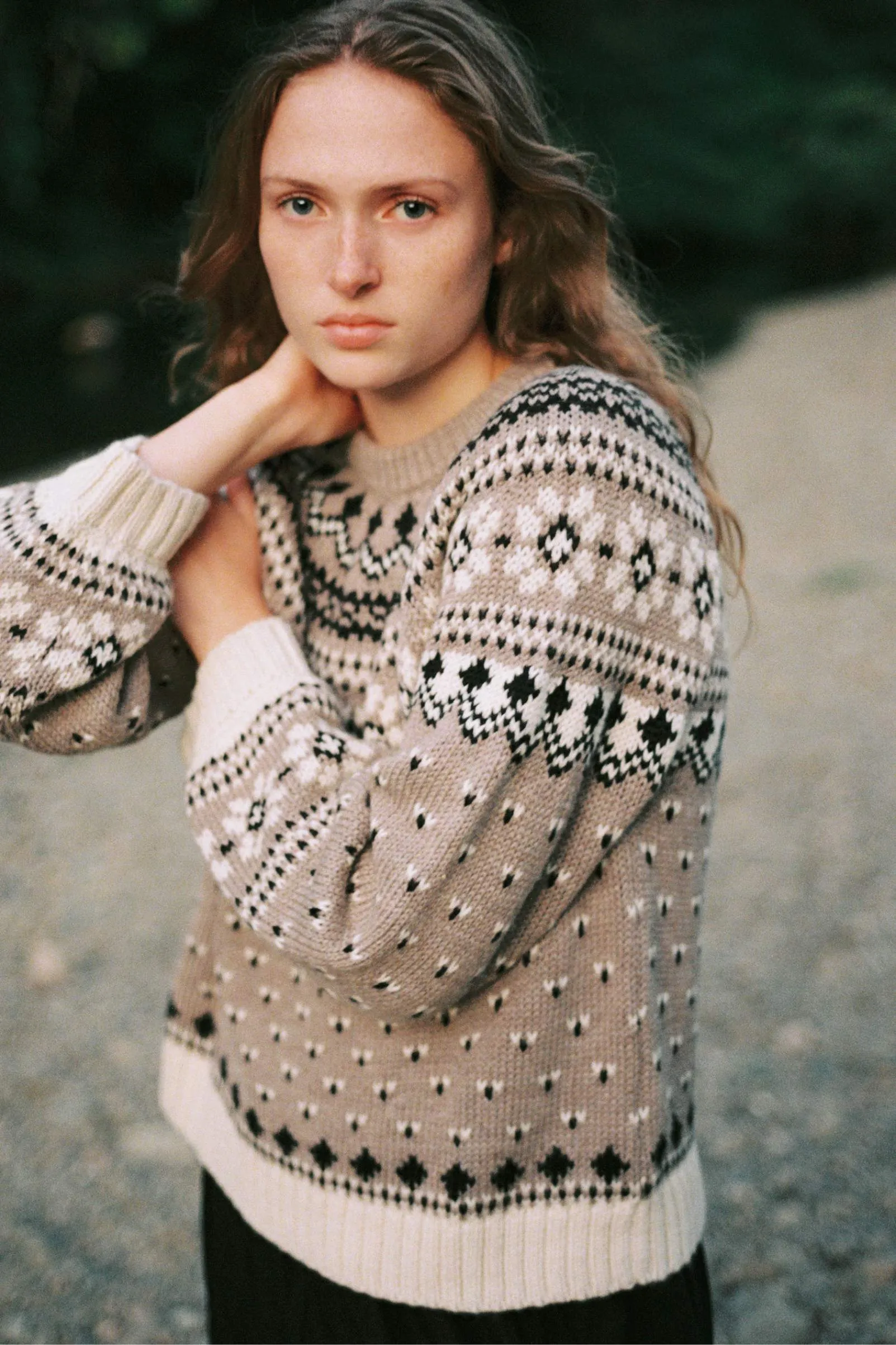 The Linnea Sweater | Fair Isle Oatmeal sold by Christy Dawn