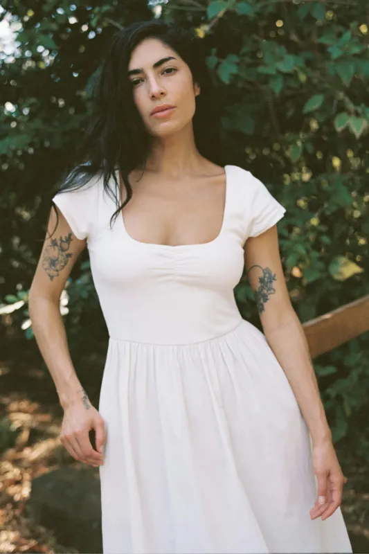 The Monica Dress Petites | Antique White sold by Christy Dawn