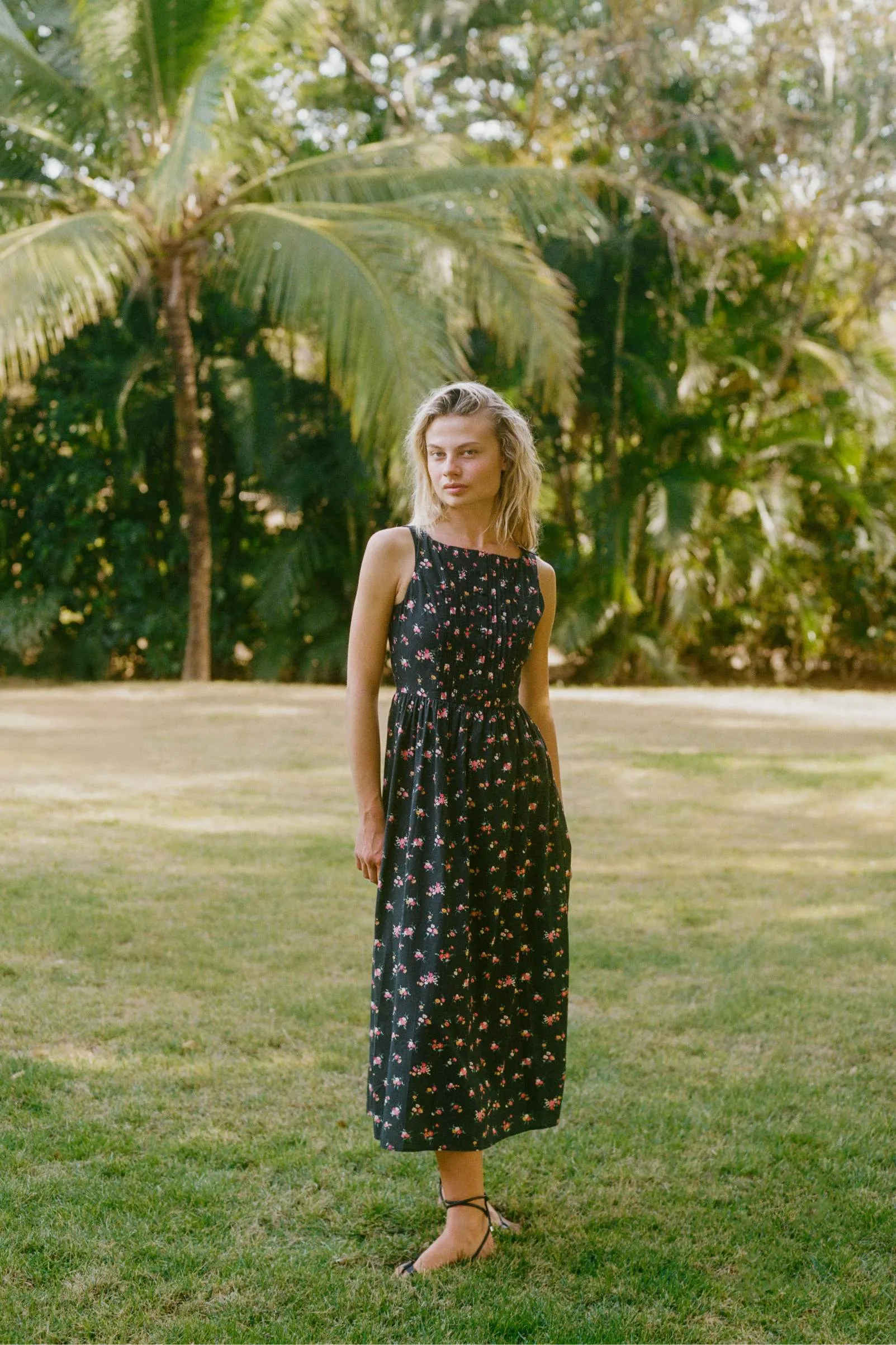 The Isola Dress | Lantana Blooms Black sold by Christy Dawn product image thumbnail 3